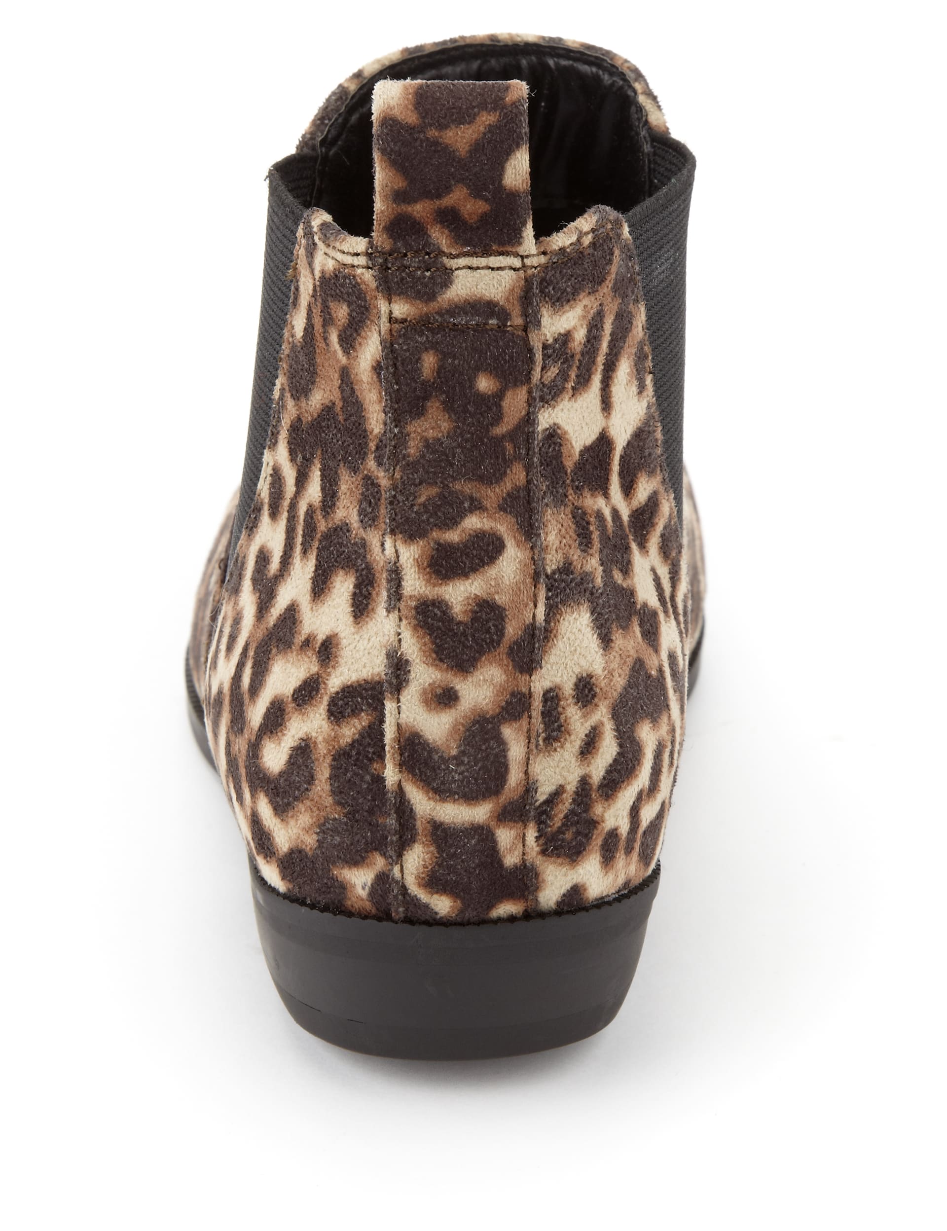 Leopard Print Panelled Boots M S