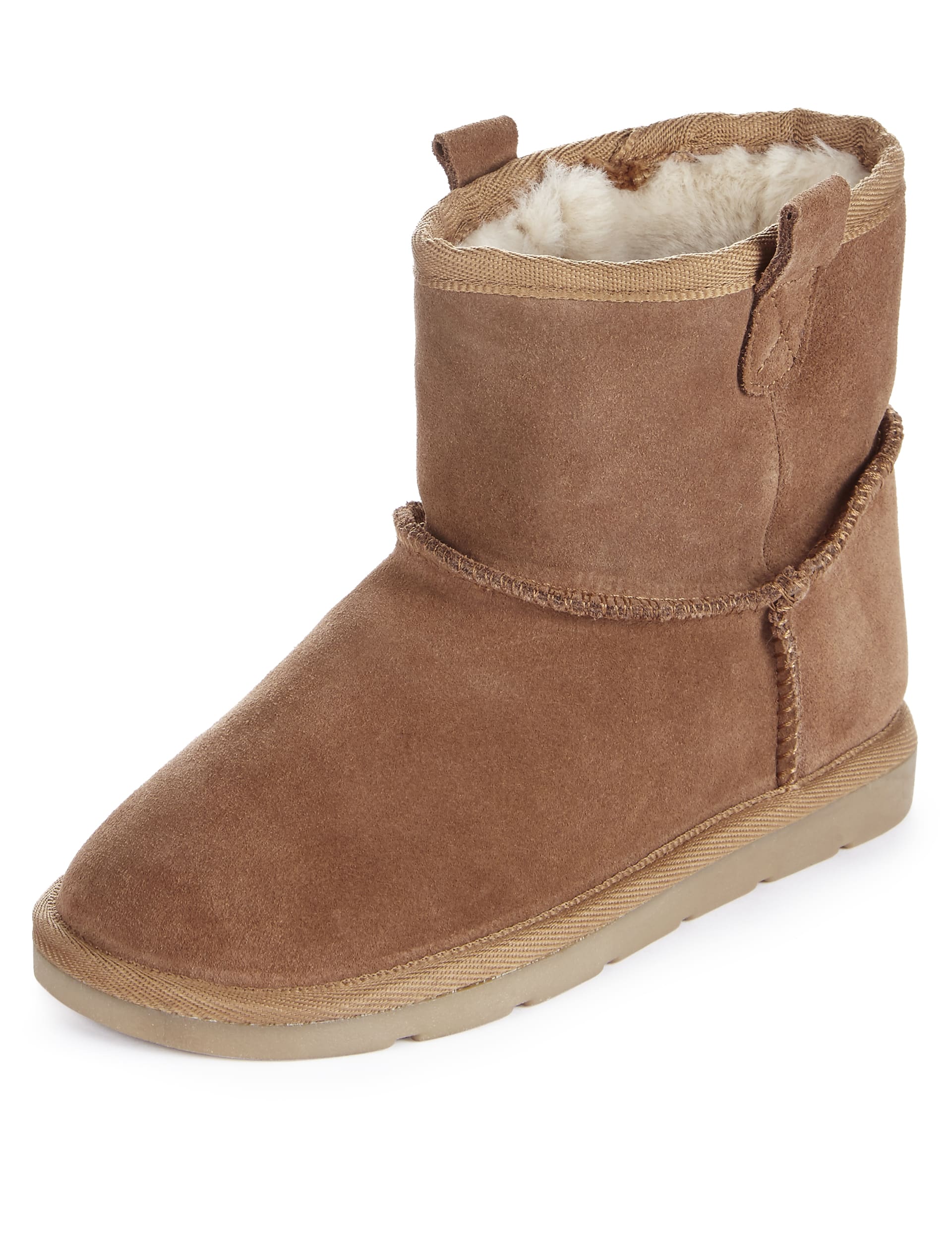 Suede Faux Fur Warm Lined Ankle Boots Younger Girls M S