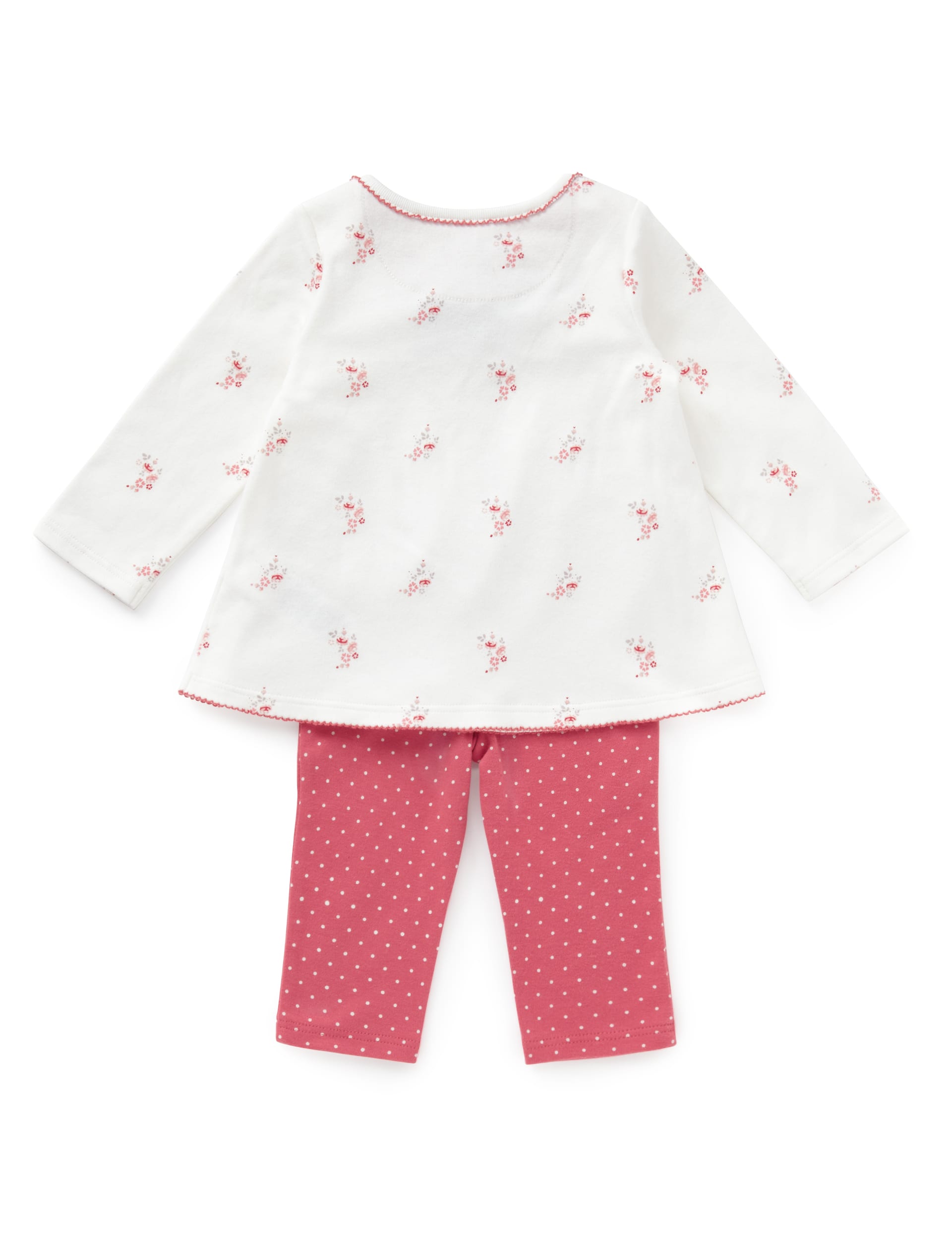2 Piece Pure Cotton Floral Tunic & Leggings Outfit Image 2 of 3