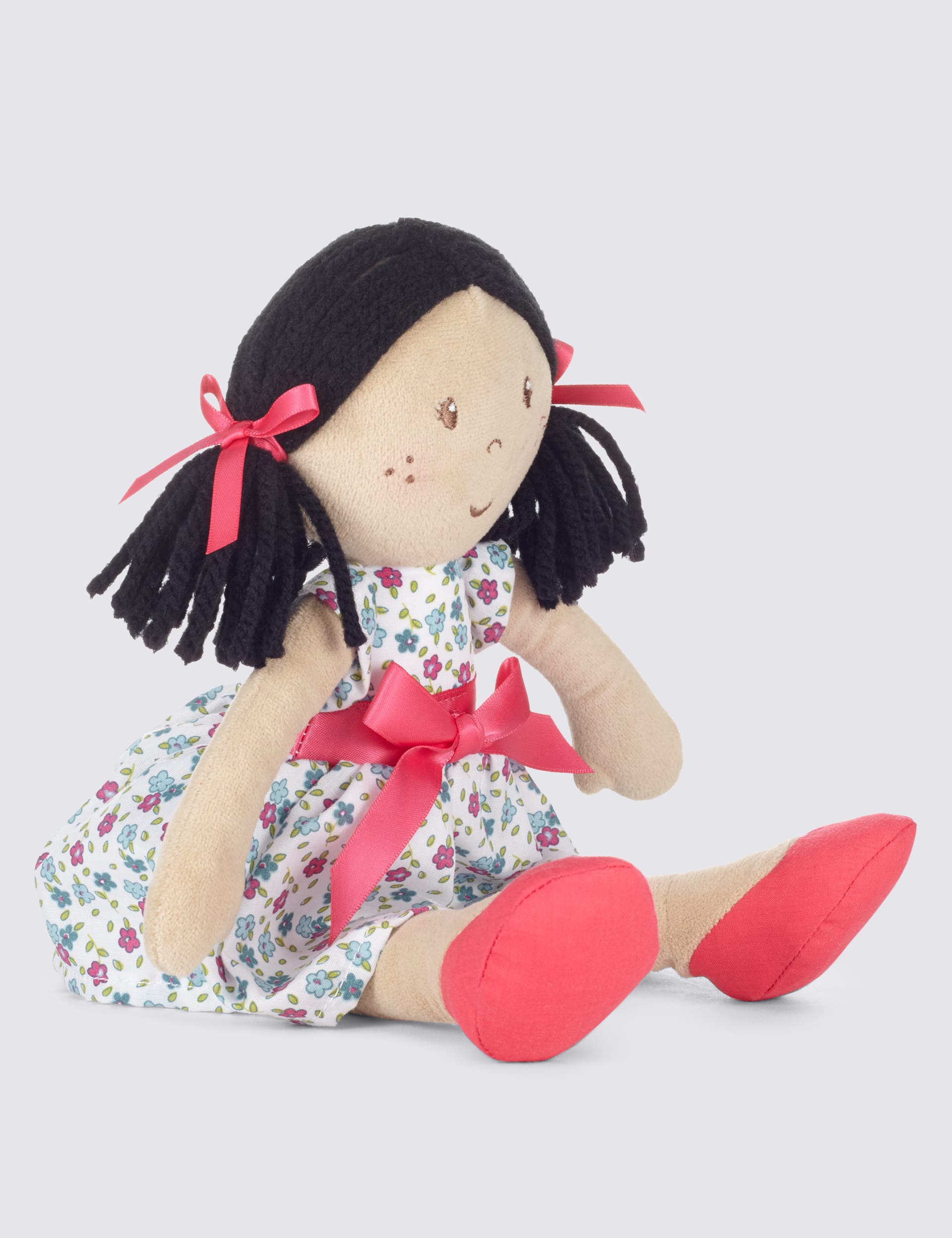 Small Black Haired Doll Soft Toy (33cm) Image 1 of 2