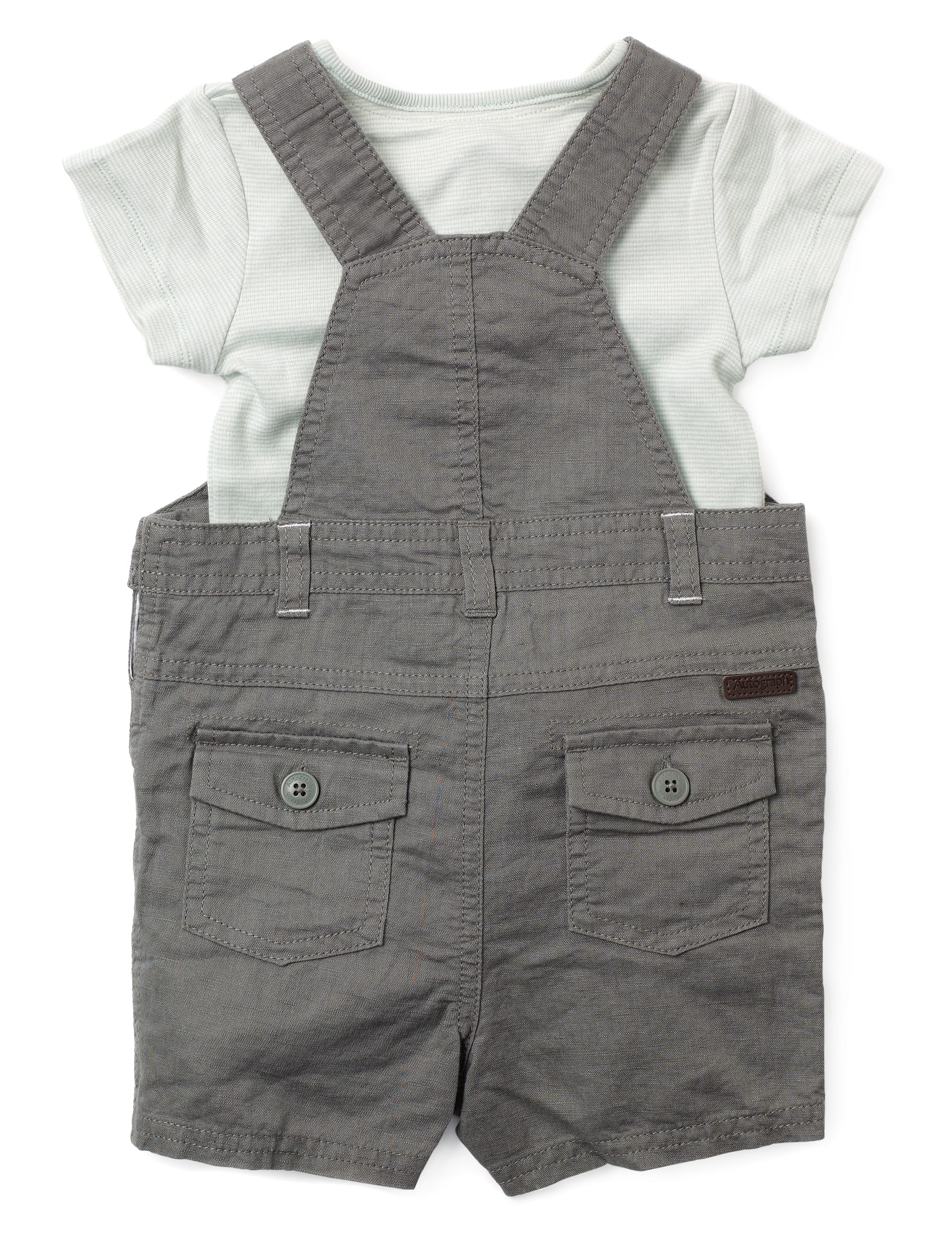 2 Piece Pure Cotton Bibshort Dungaree Outfit Image 2 of 4