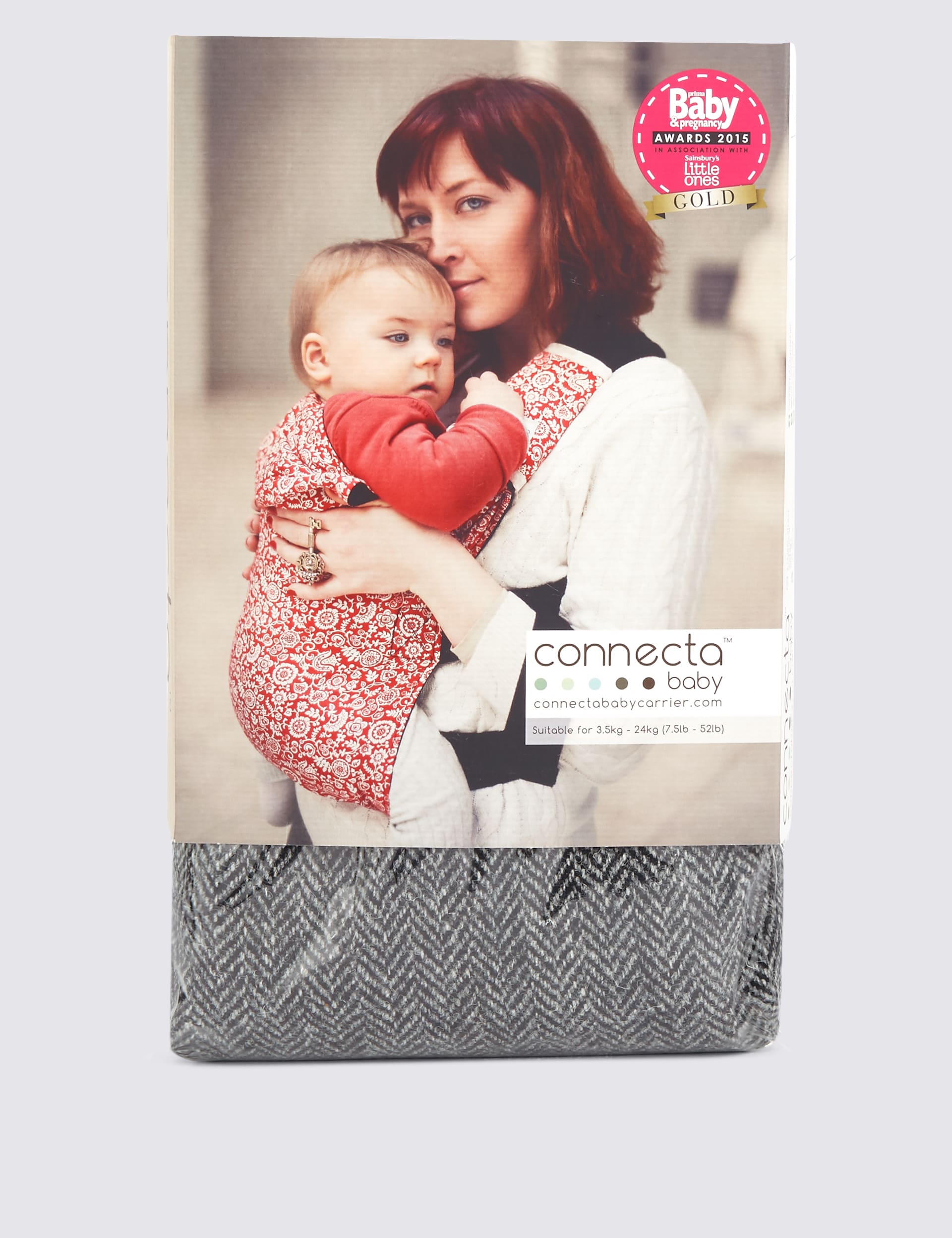 Harris Tweed Charcoal Baby Carrier Connecta M S