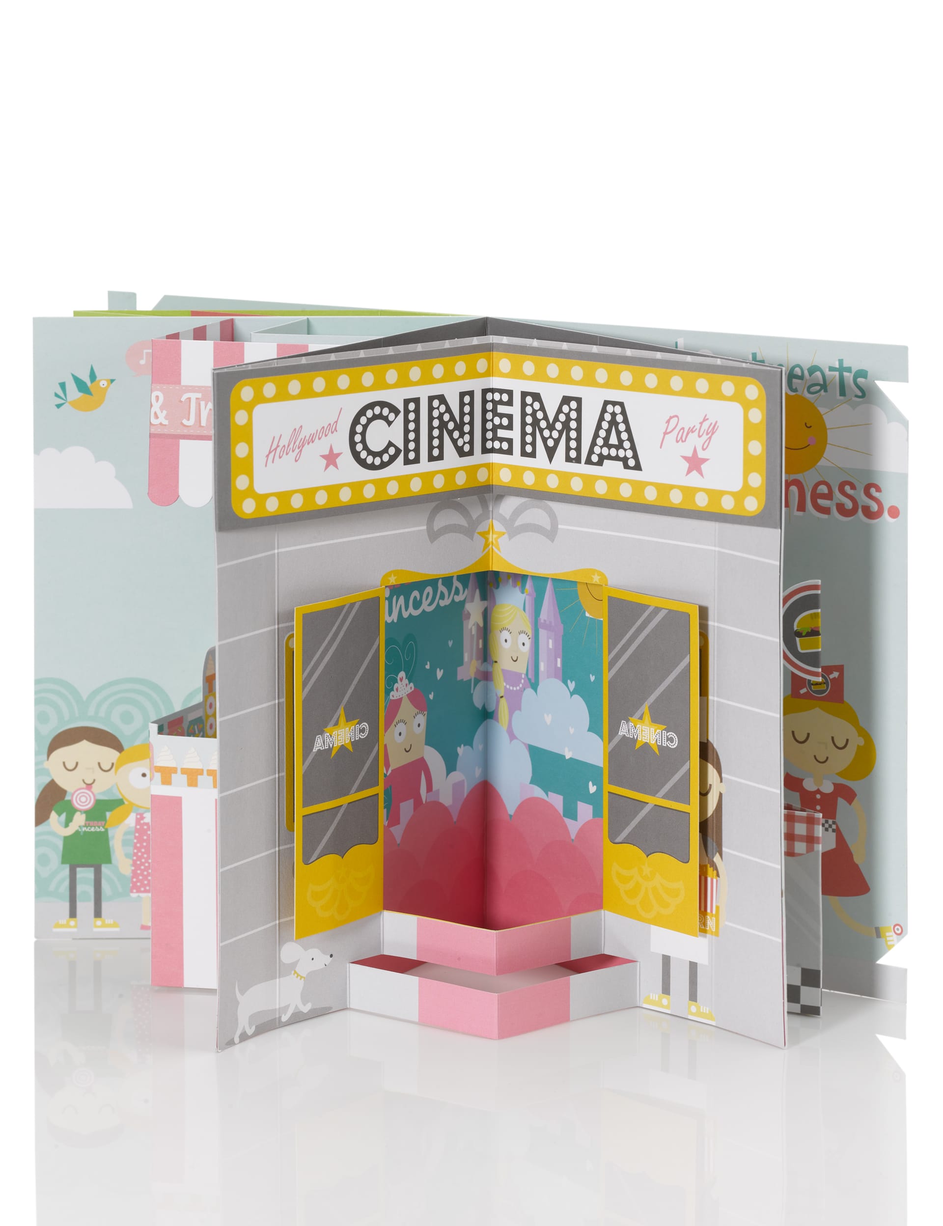 360 Pop up Girly Town Birthday Card Image 2 of 4