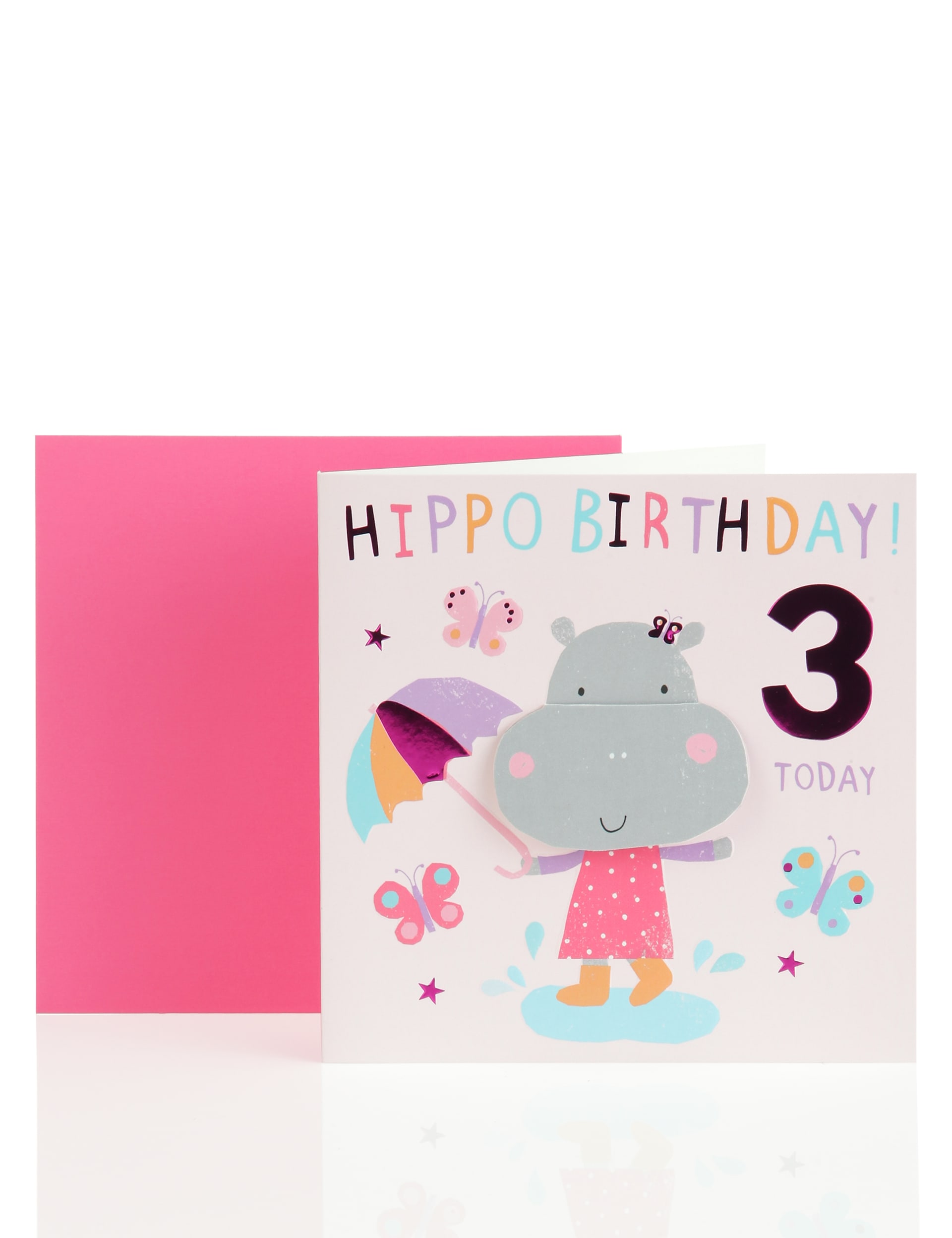 Hippo 3rd Birthday Card | M&S