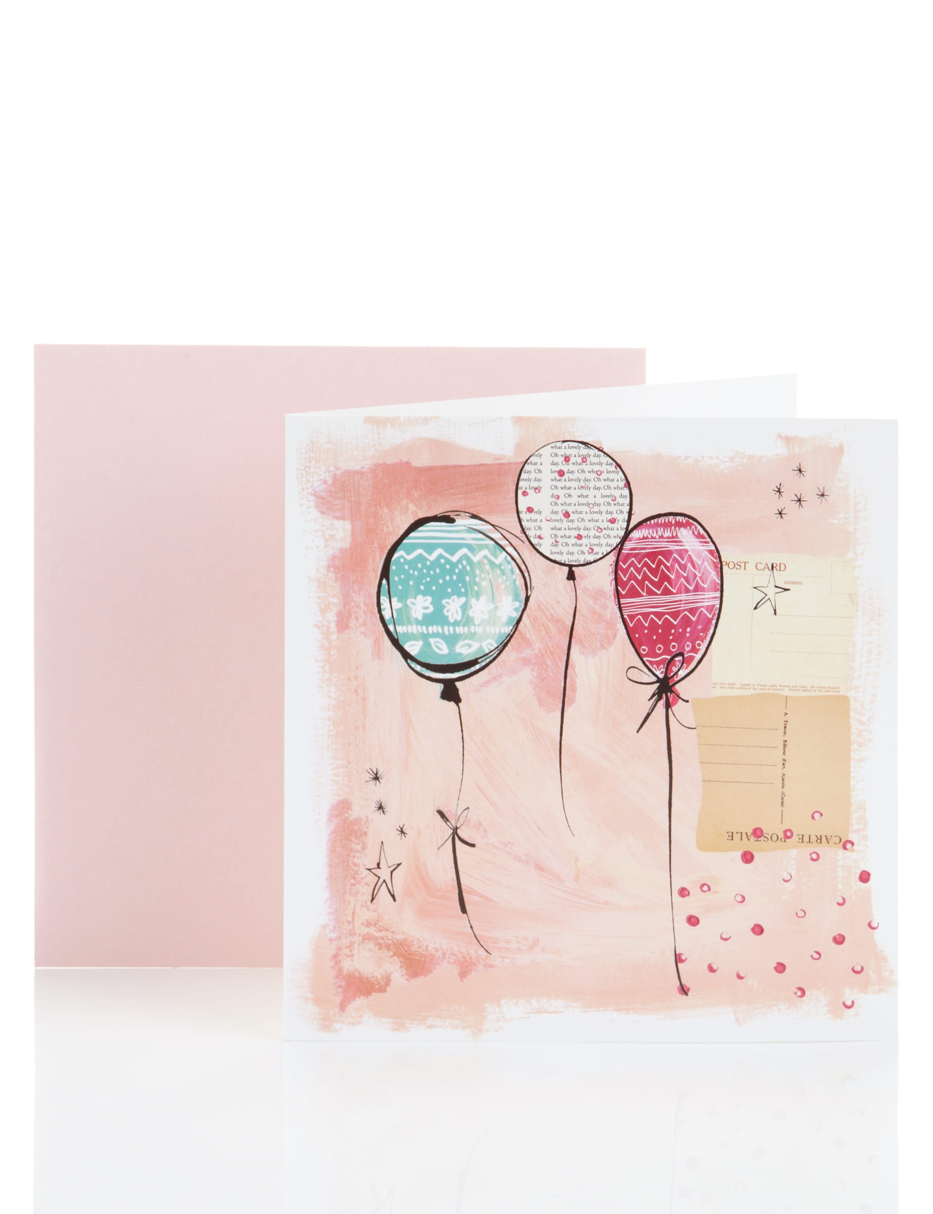 Pink Balloons Blank Card Image 1 of 1