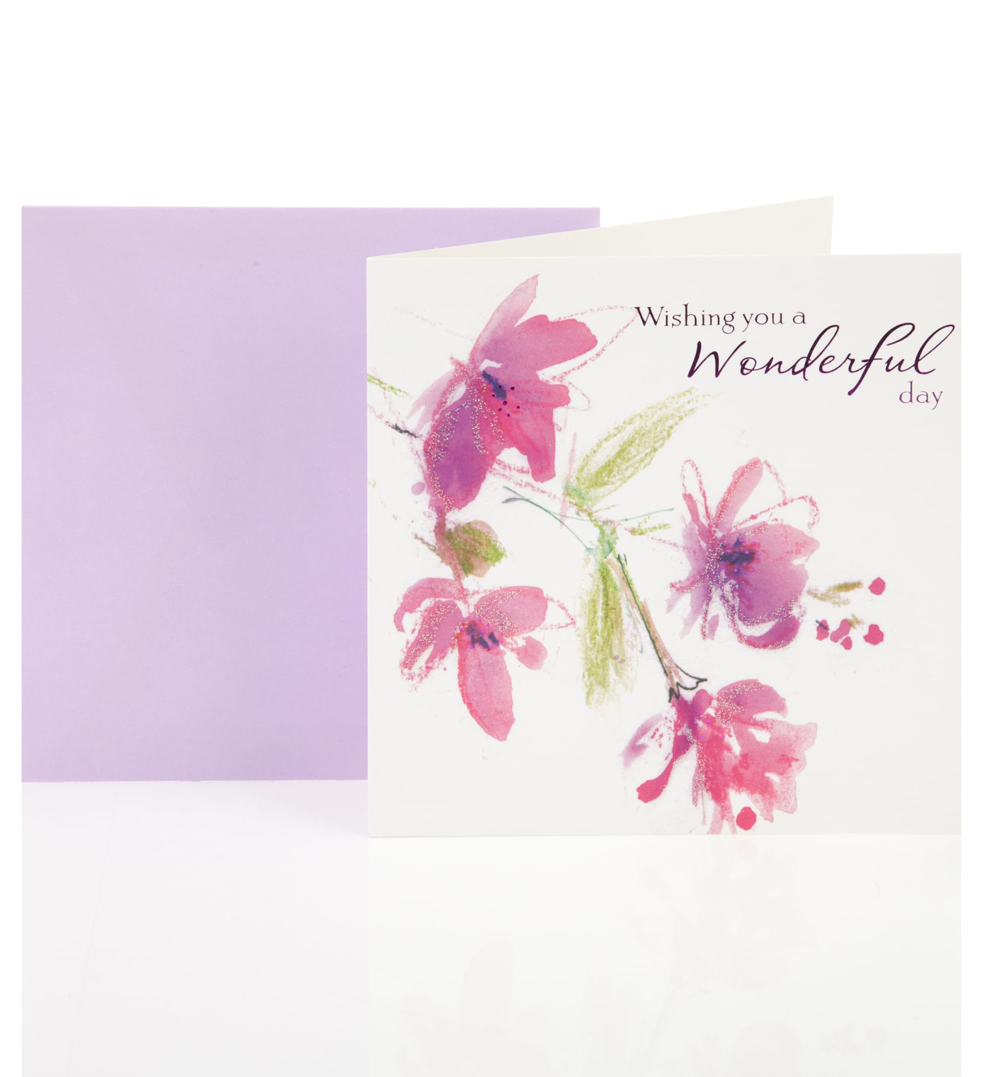Watercolour Floral Birthday Greetings Card Image 1 of 2