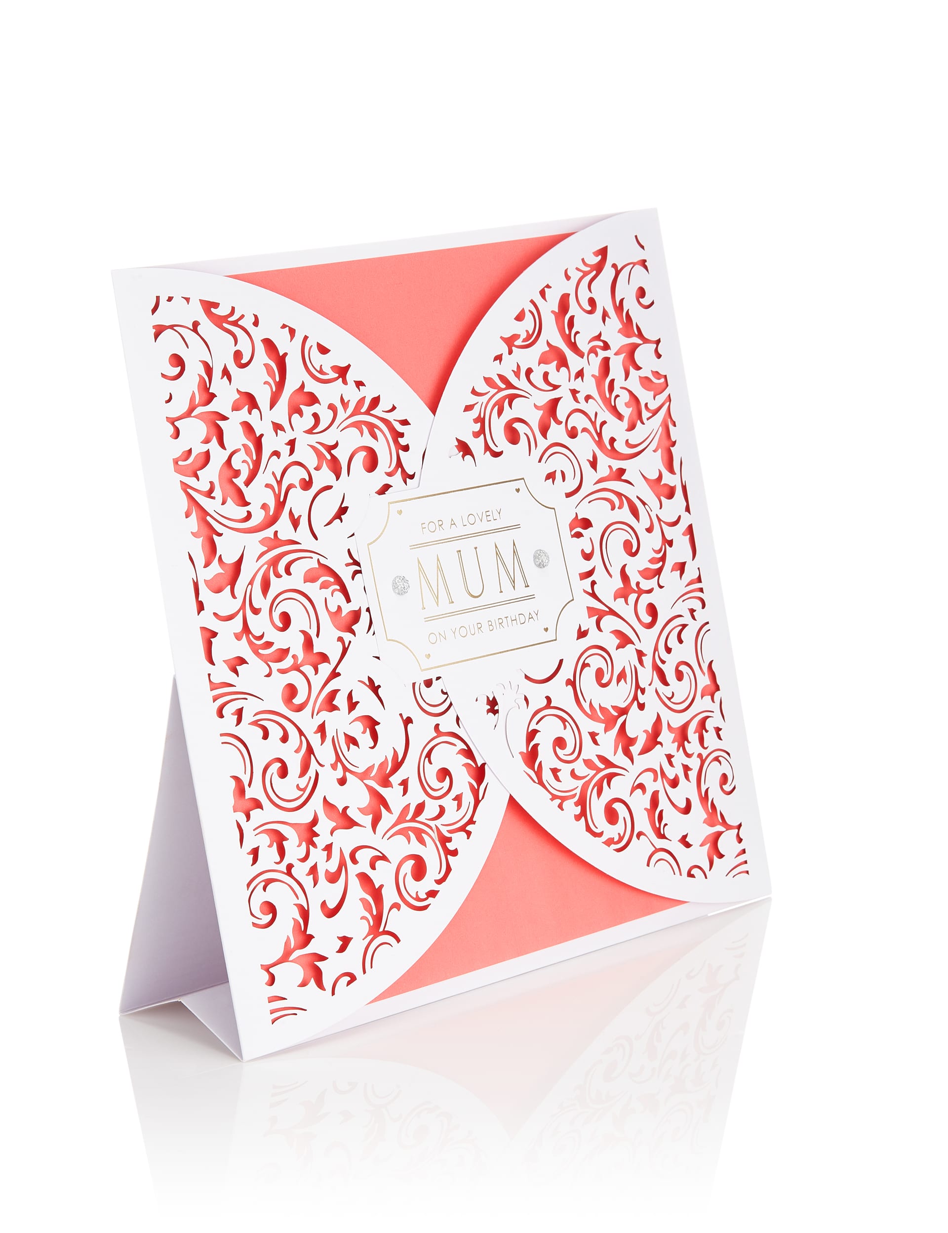 Coral Laser Cut Mum Birthday Card Image 2 of 3