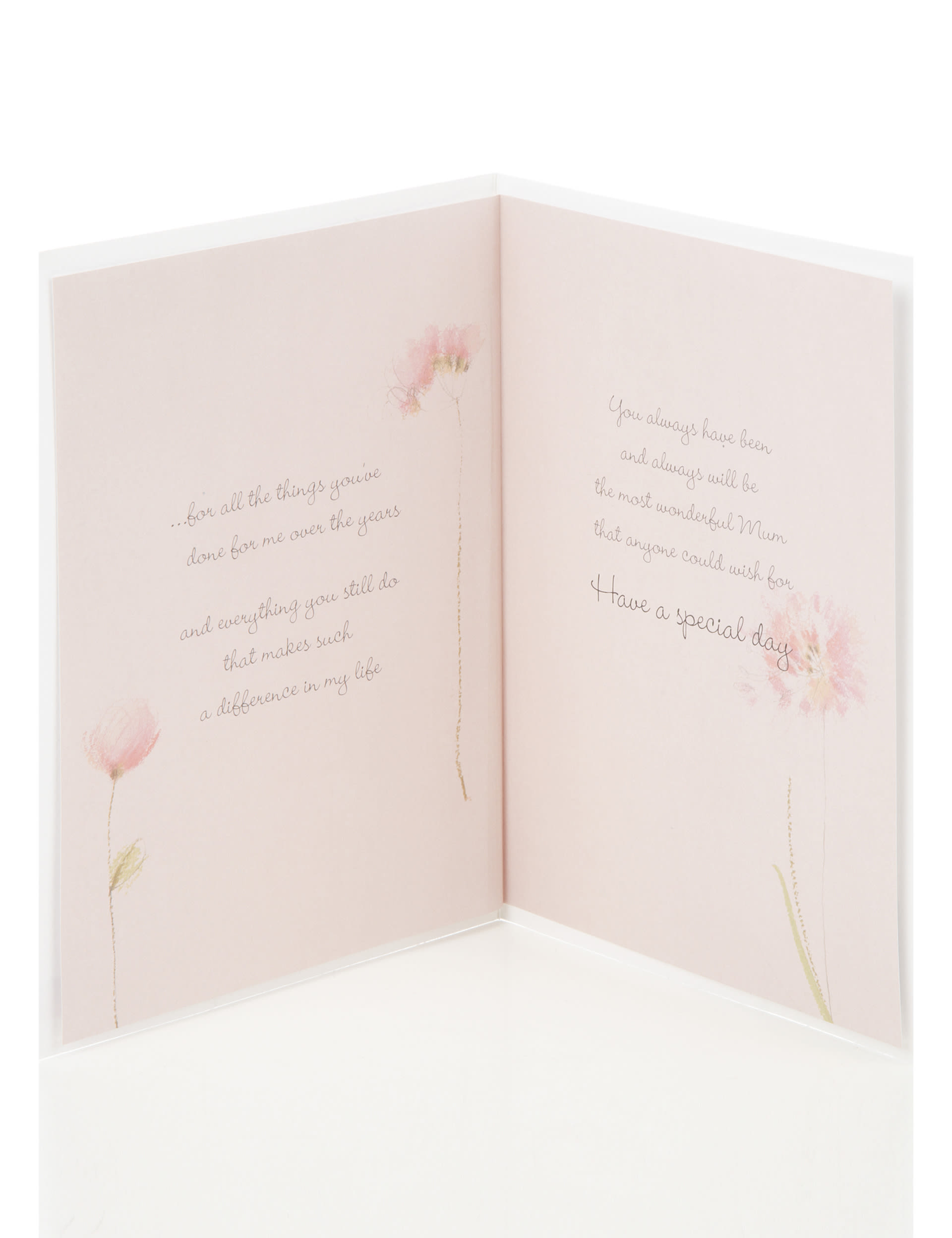 Sketchy Flowers Mum Birthday Greetings Card Image 1 of 2