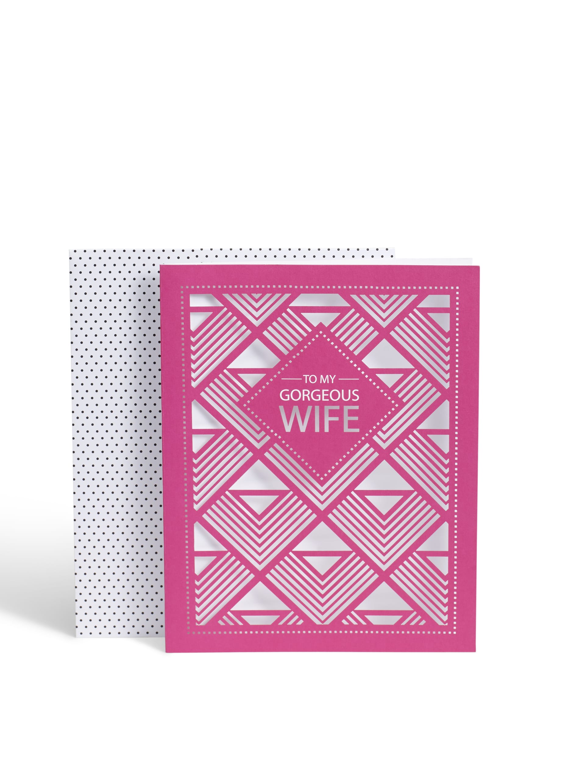 Pink Laser Cut Wife Birthday Card Image 1 of 2