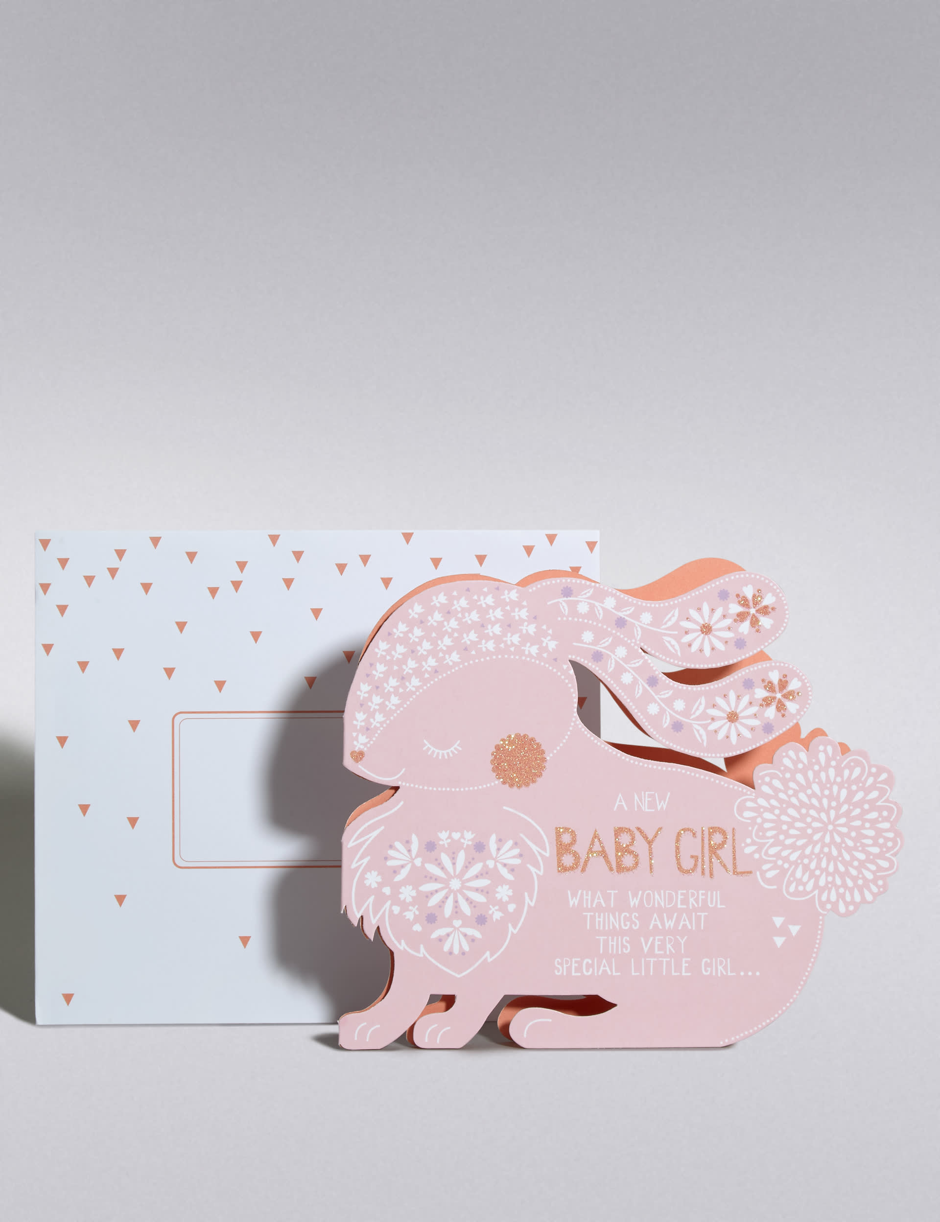 New Baby Girl Rabbit Card | M&S
