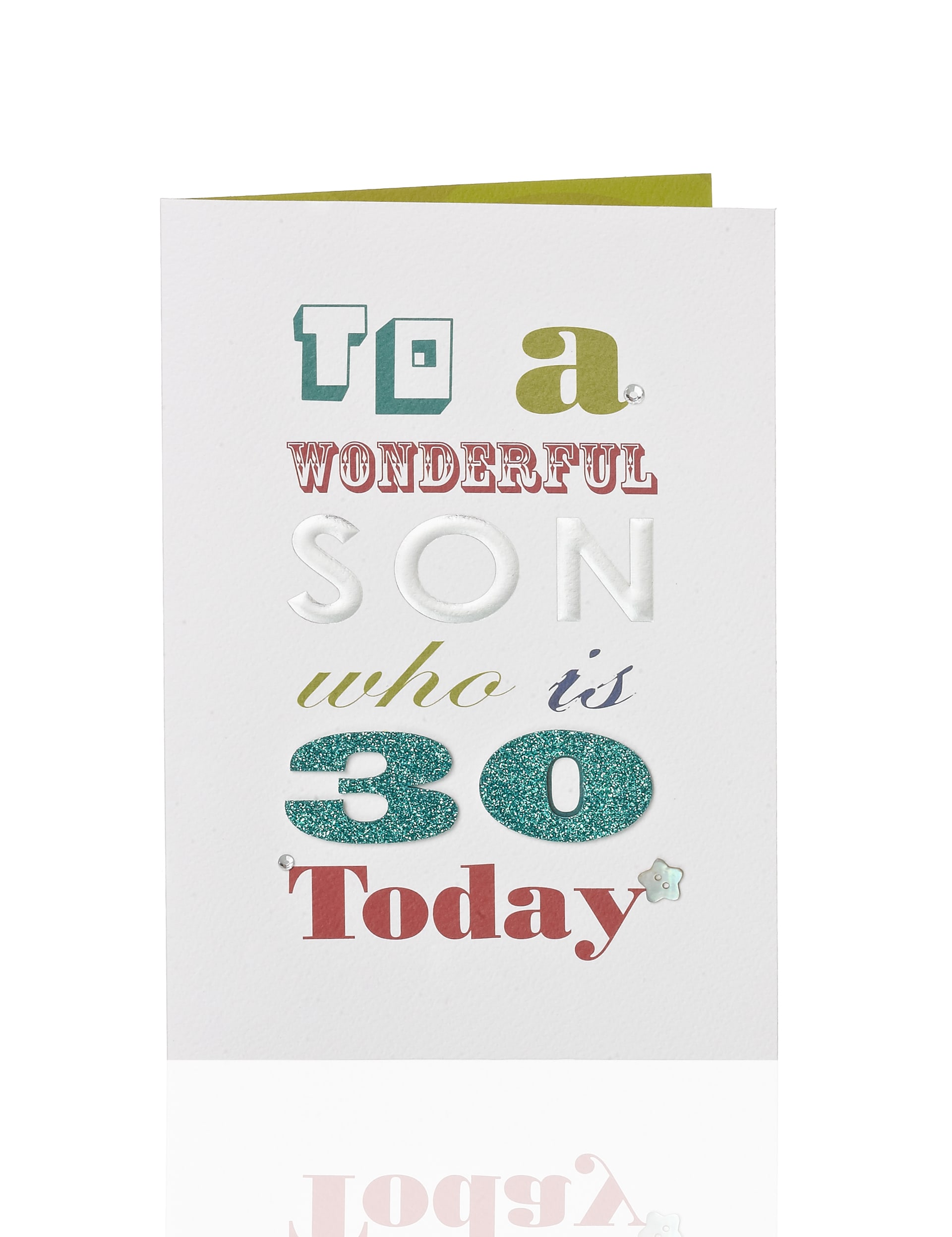 Glitter Letters 30 Son Birthday Card Image 1 of 2