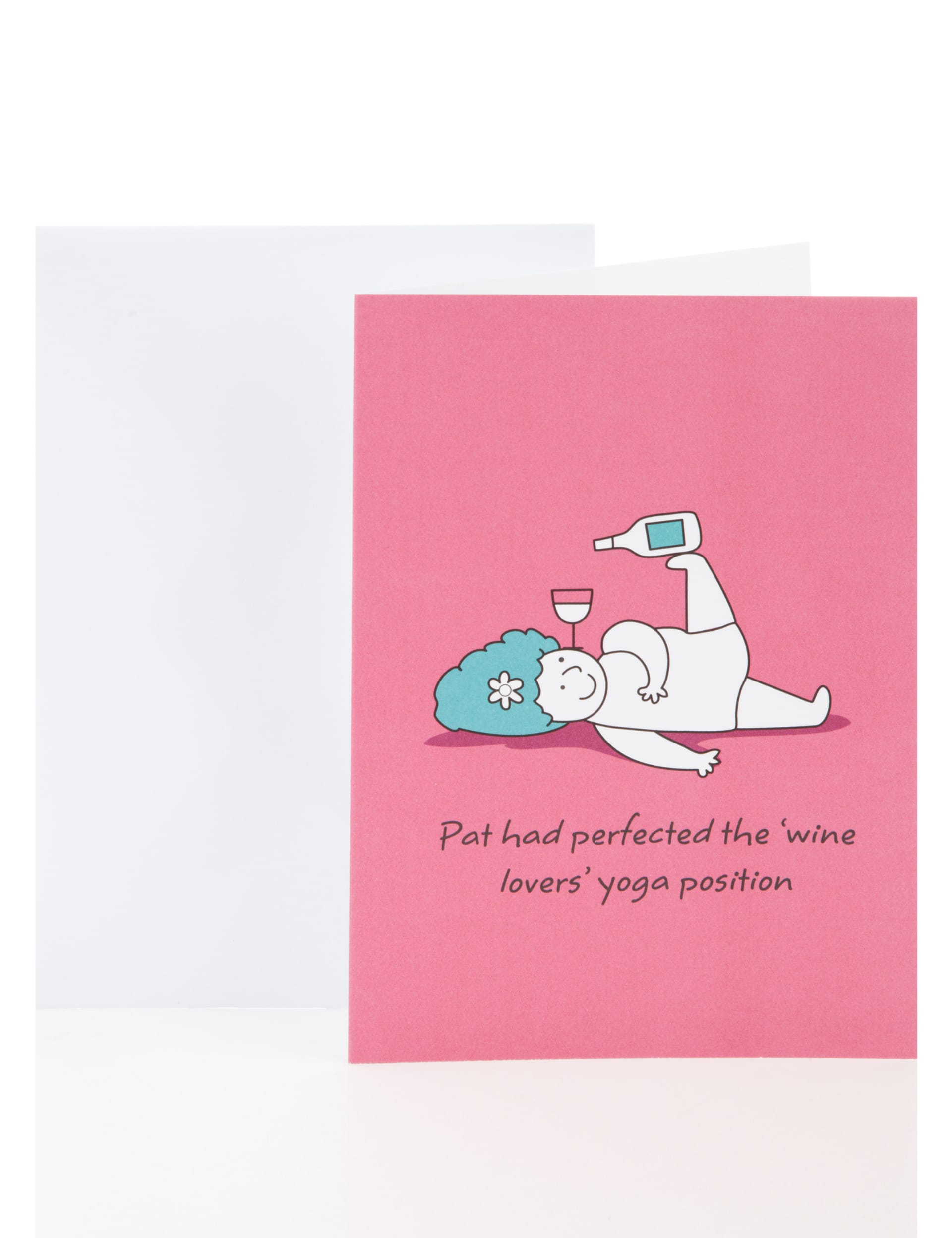 Wine Lovers Yoga Position Birthday Greetings Card | M&S