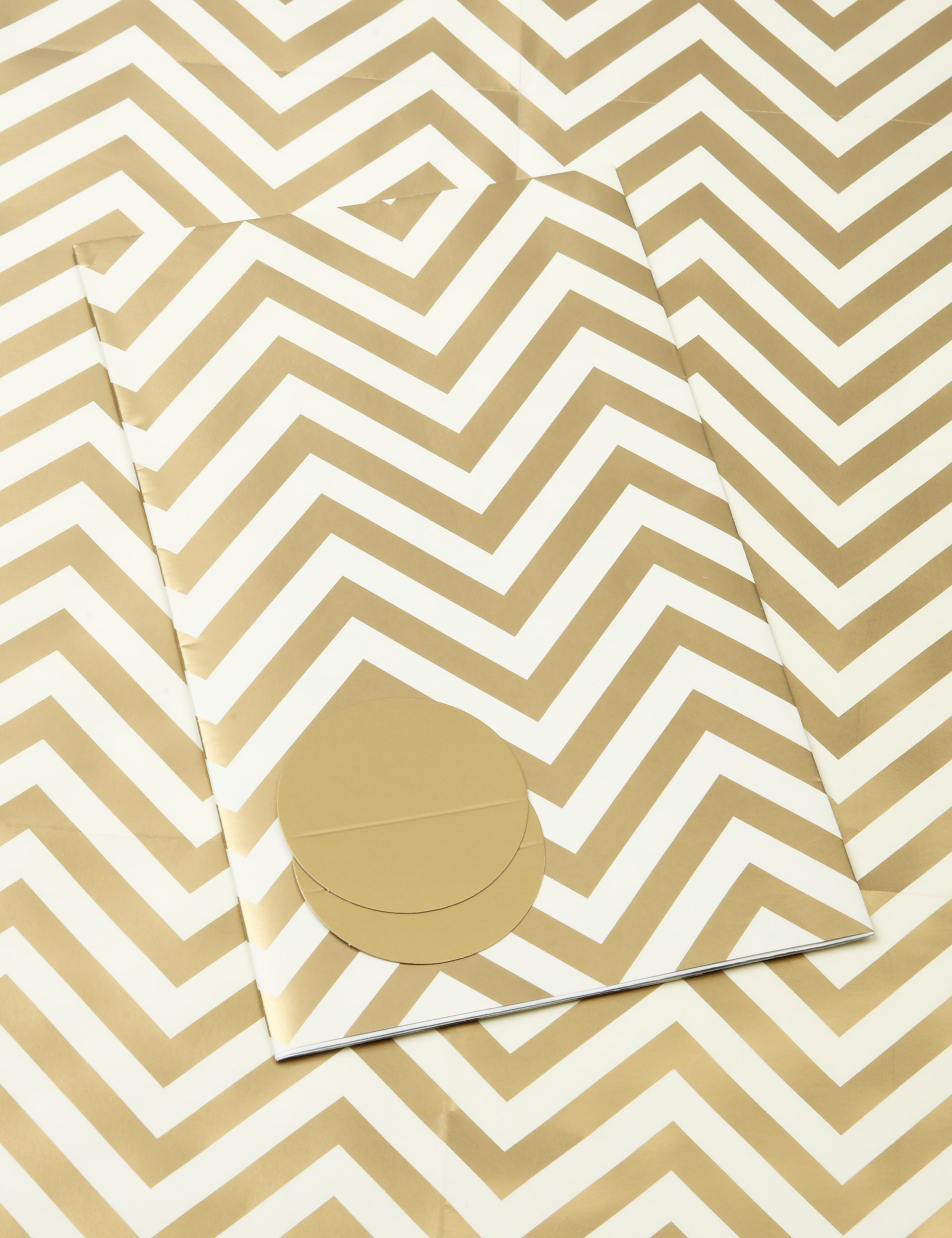 2 Gold & Cream Chevron Wrapping Paper Image 1 of 1