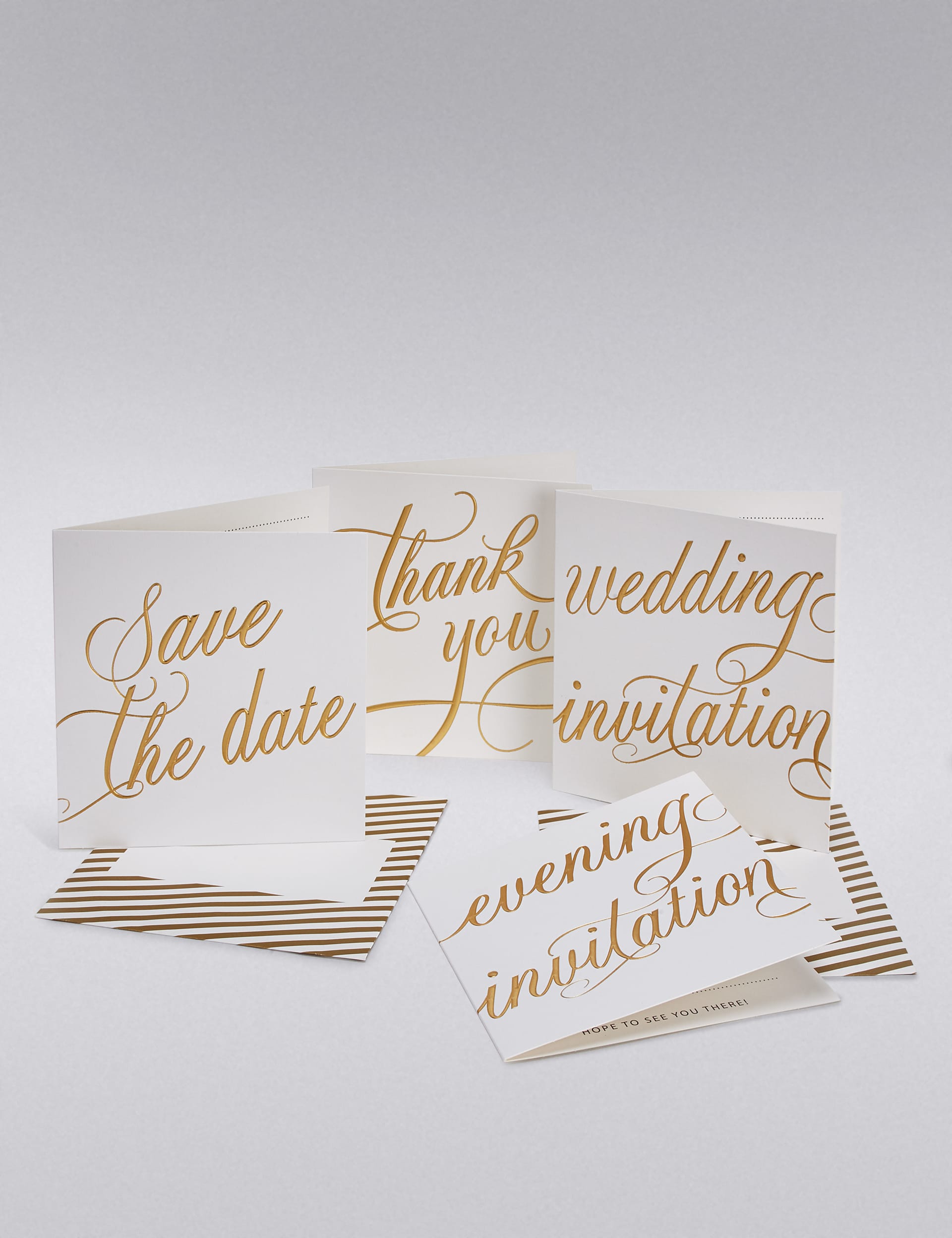 Gold Calligraphy Wedding Invitations Image 2 of 3