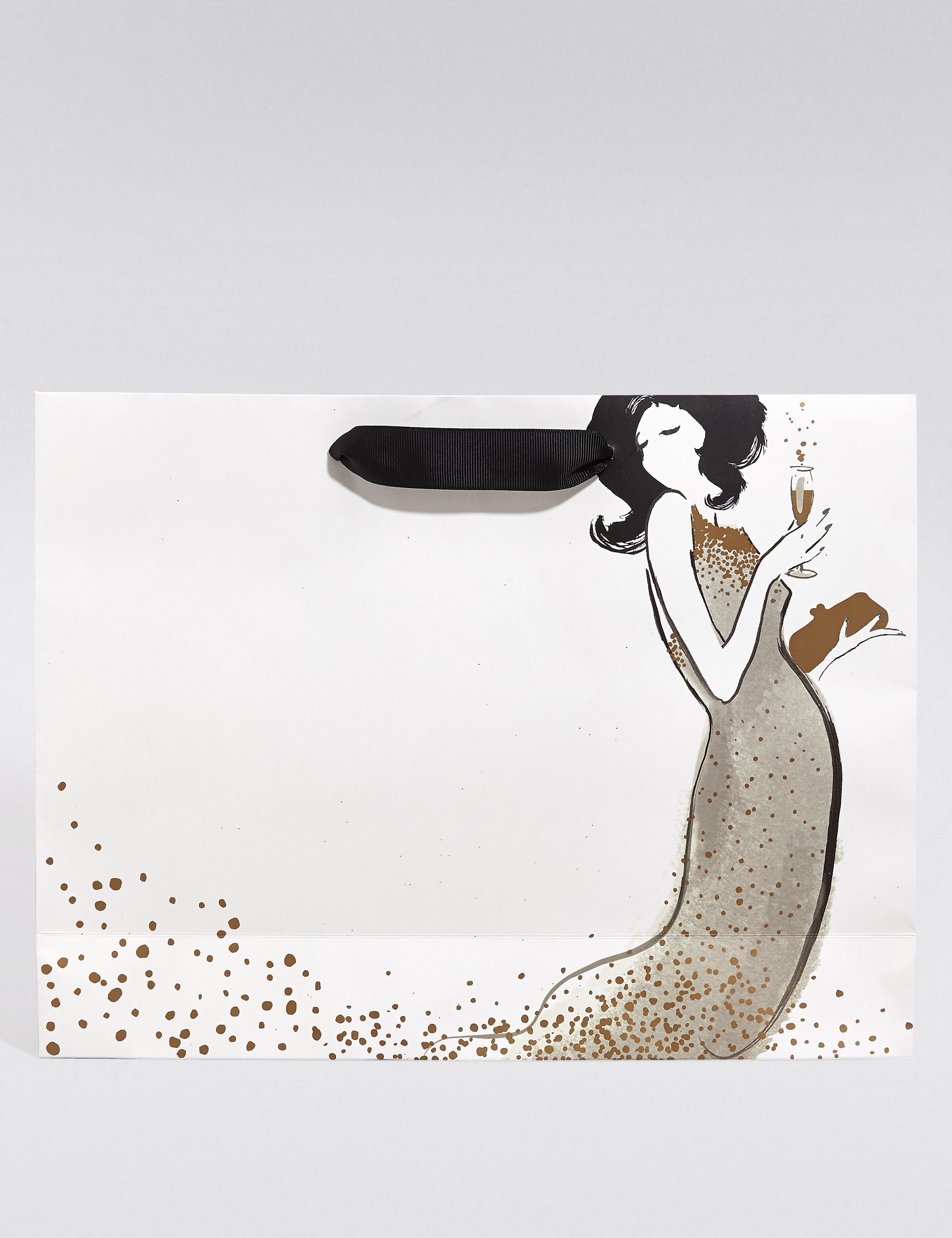 Large Black & Gold Champagne Bag Image 1 of 2