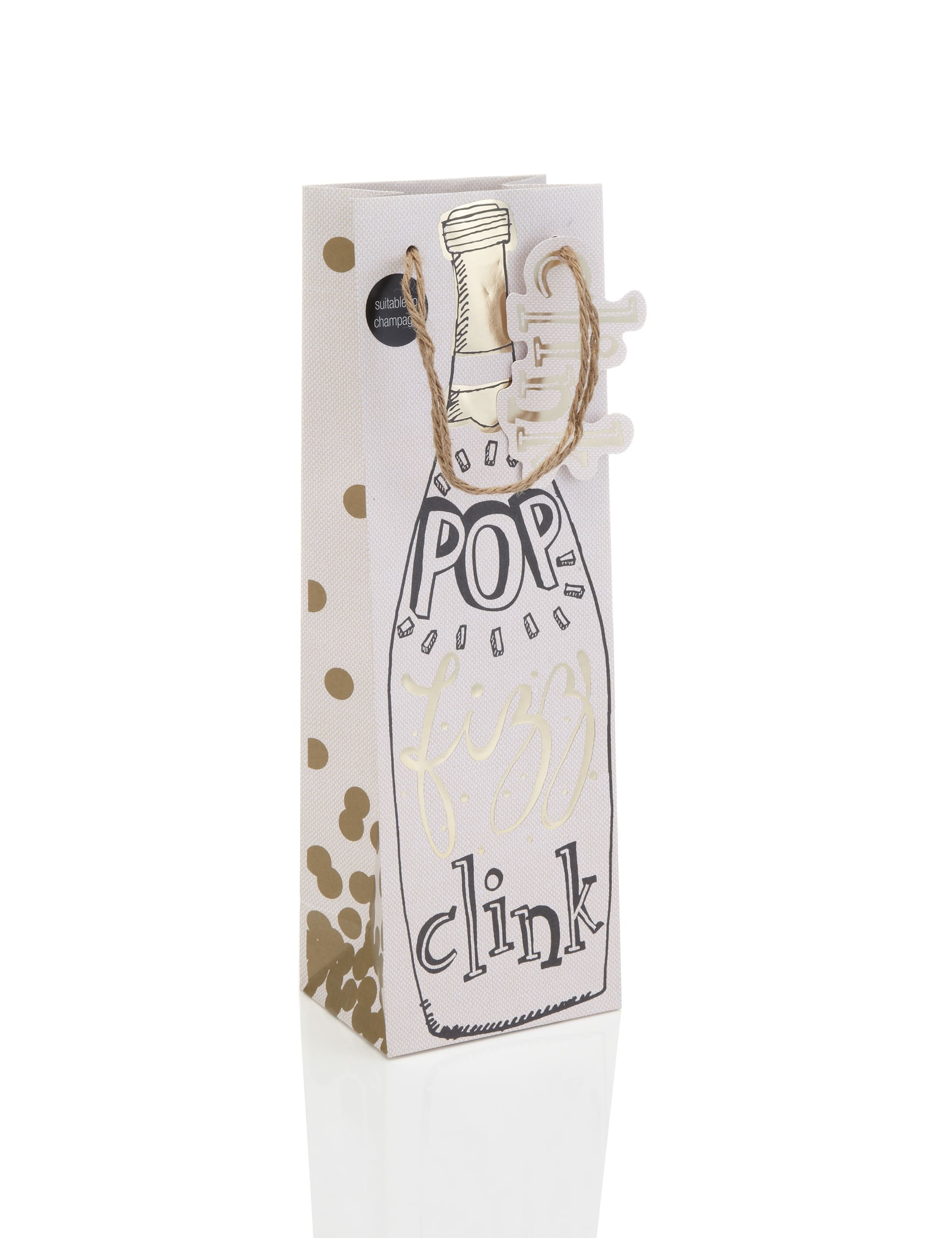 Gold Champagne Bottle Bag Image 1 of 2