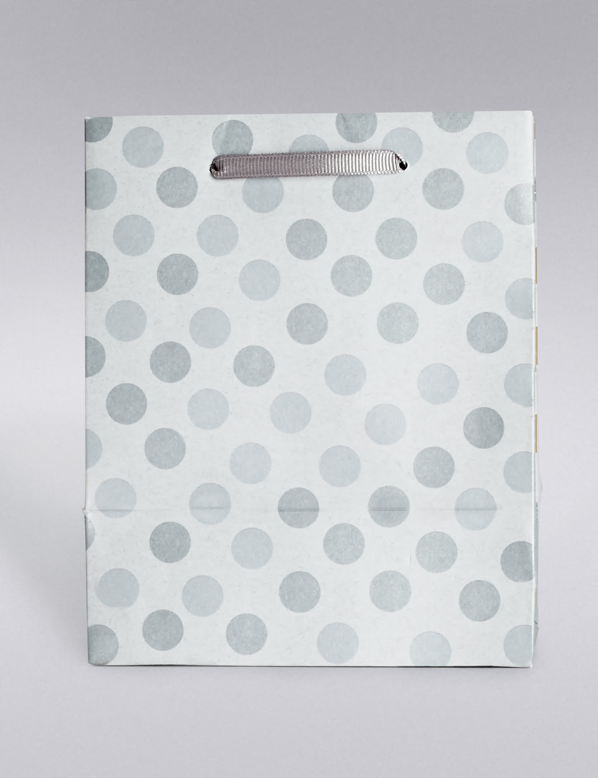 Silver & Gold Polka Dot Small Gift Bag Image 1 of 2