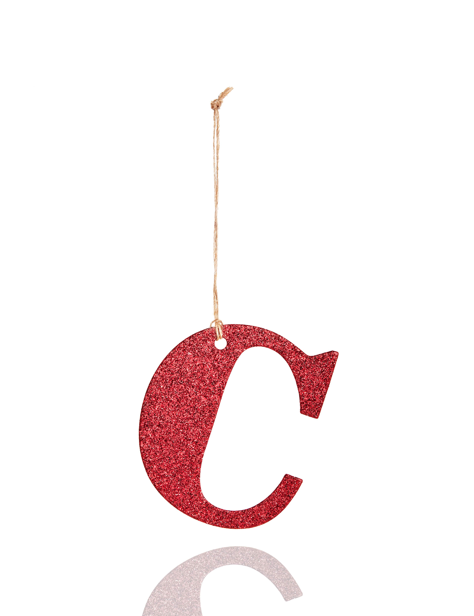 Red Glitter C Letter Image 1 of 1