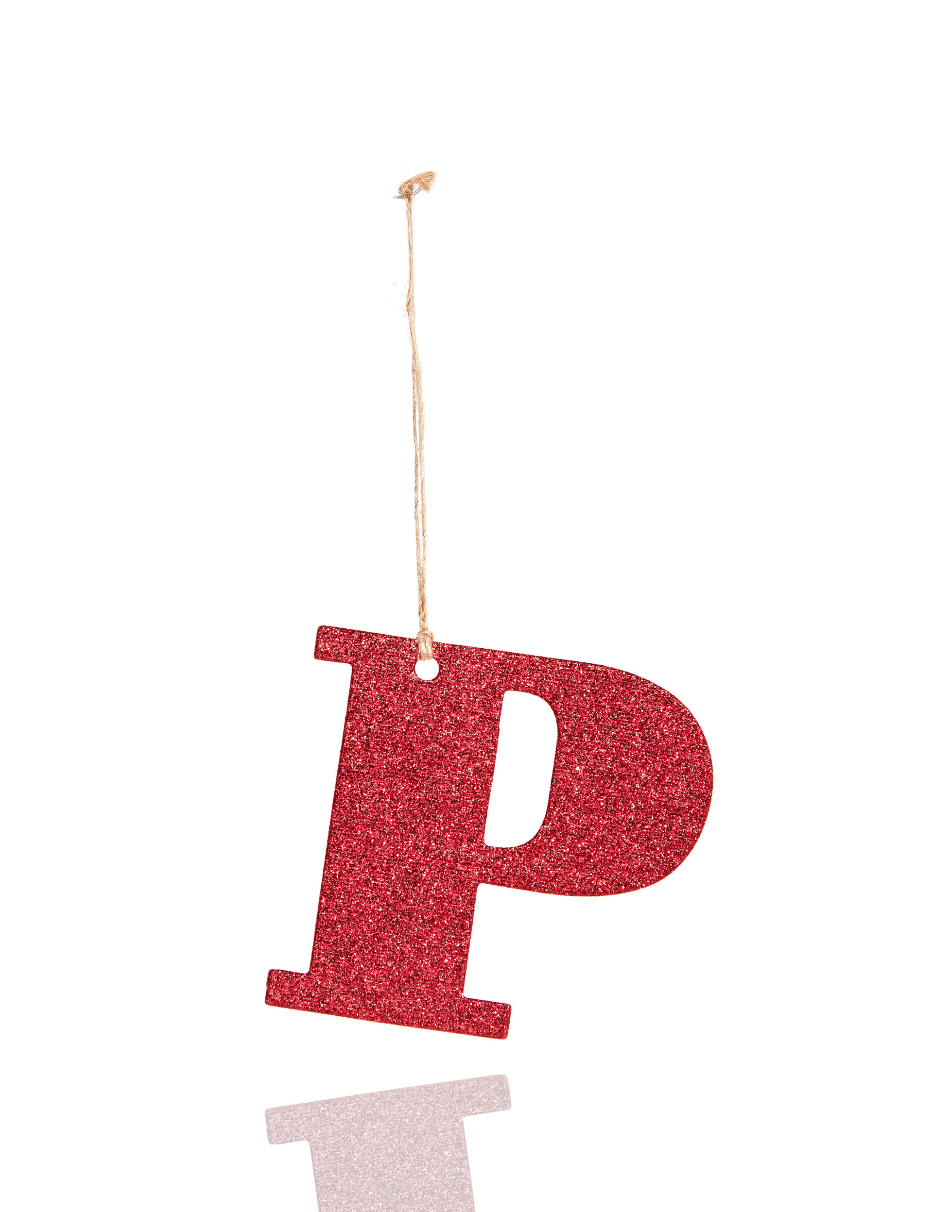 Red Glitter P Letter Image 1 of 1