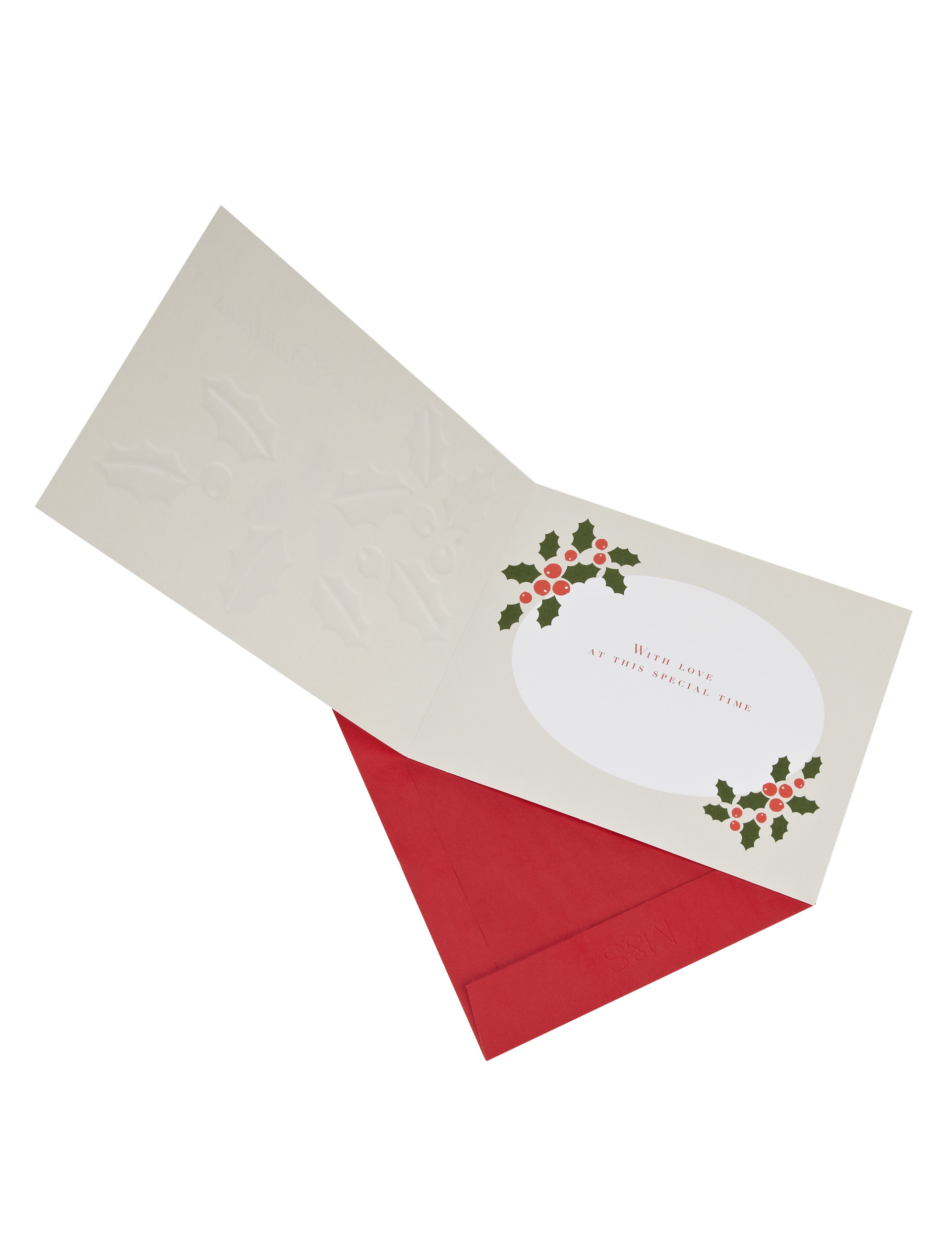 4 Honeycomb Holly Christmas Cards Image 2 of 3