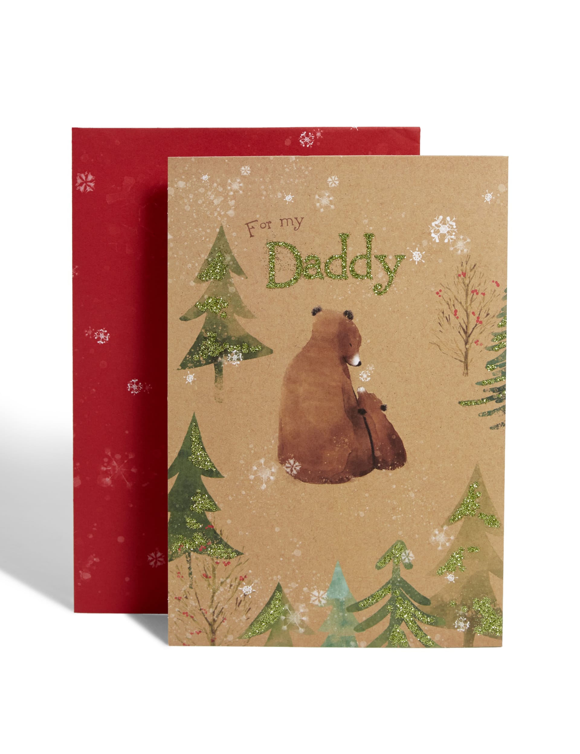 Daddy Cute Illustrated Bears Christmas Card Image 2 of 4