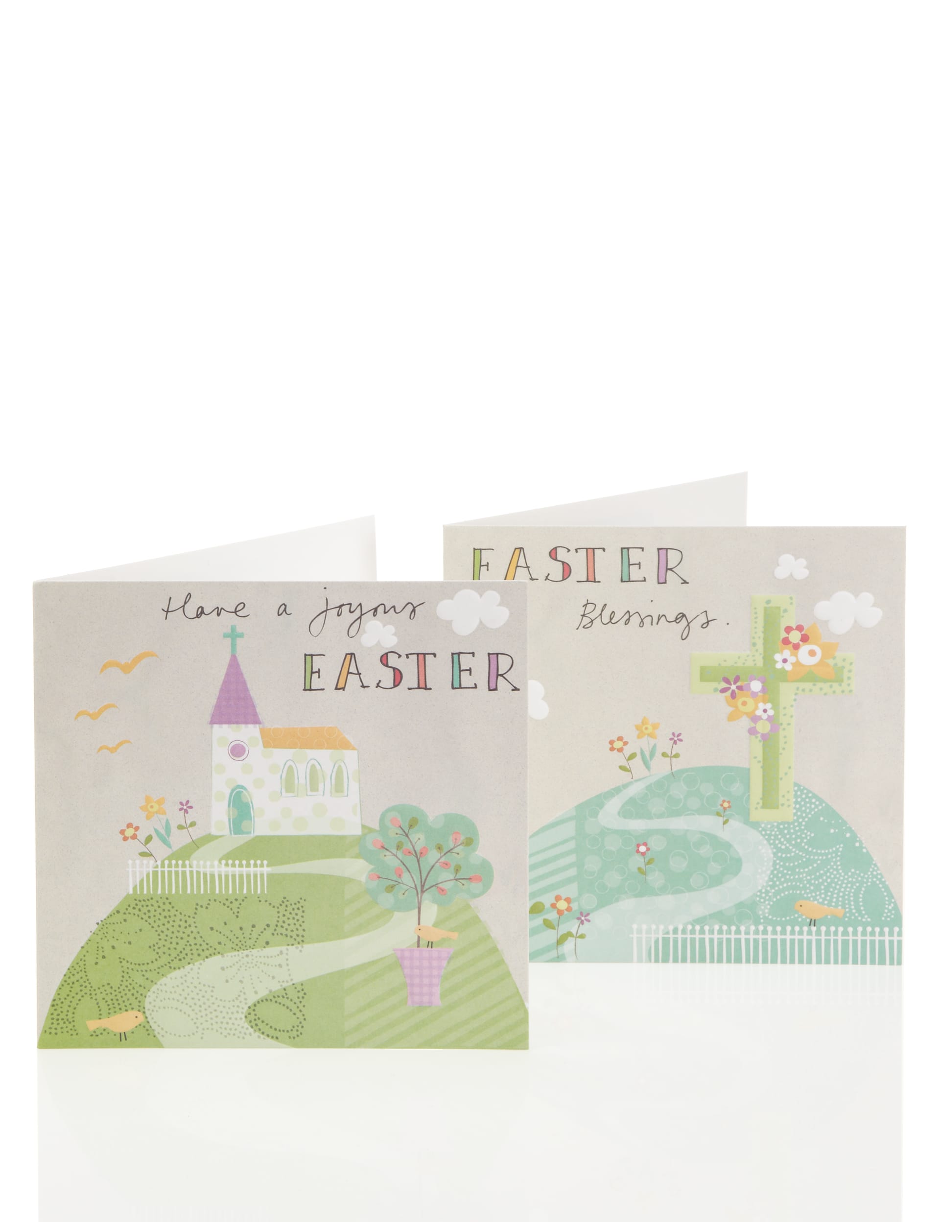 Pastel Church Scene Multipack Easter Cards Image 1 of 2