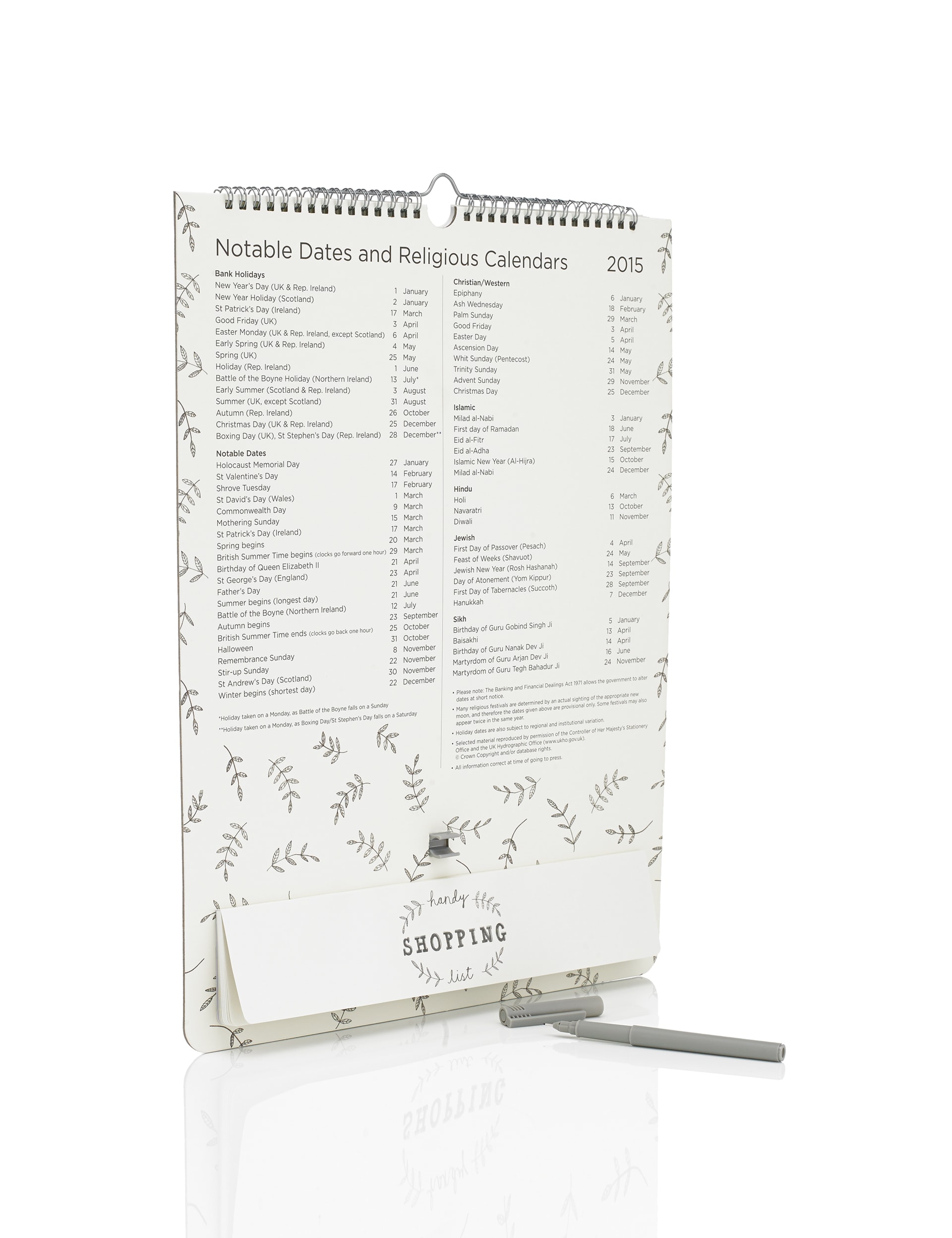Kitchen Calendar 2015 Image 2 of 3