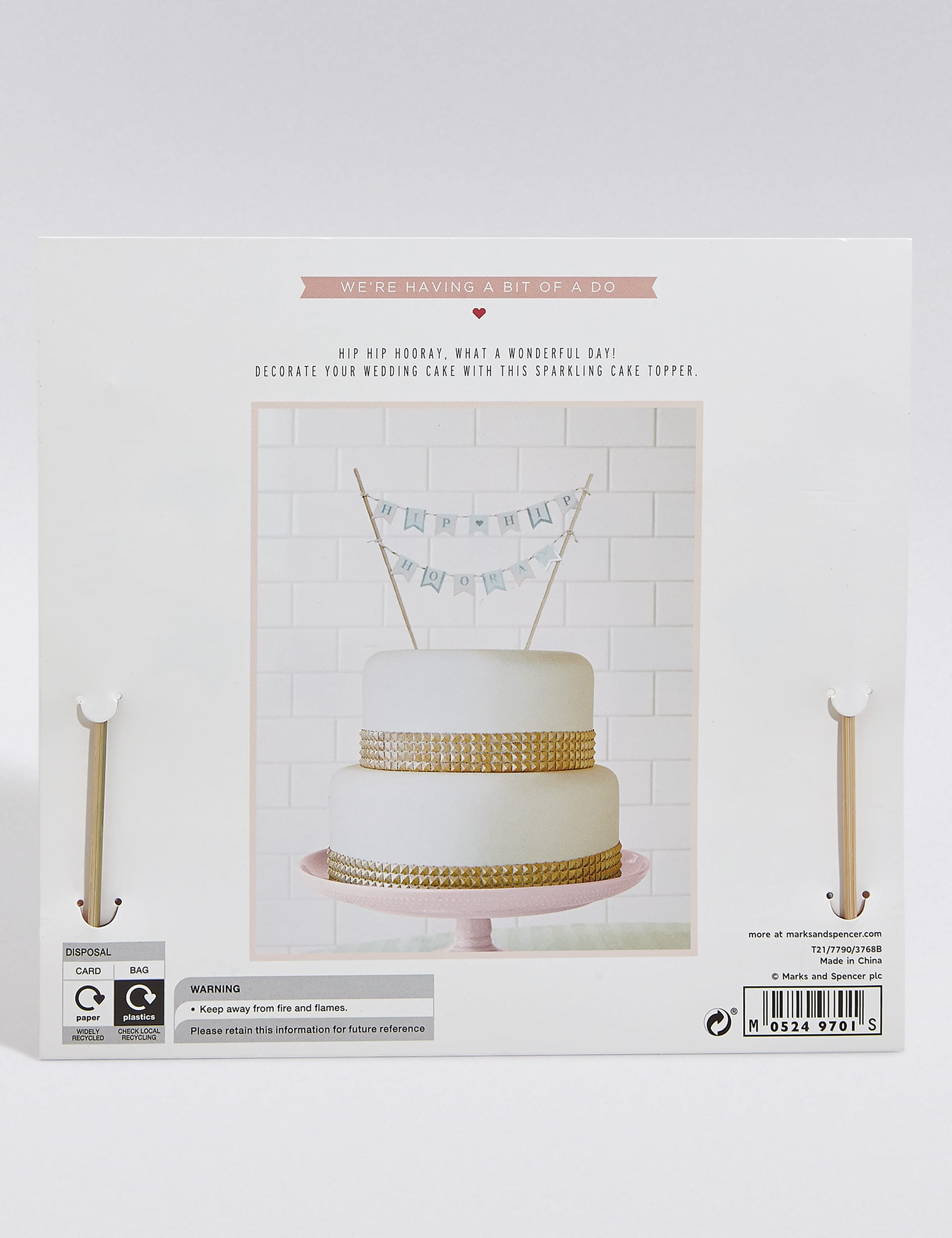 Hip Hip Hooray Wedding Cake Topper Image 2 of 3