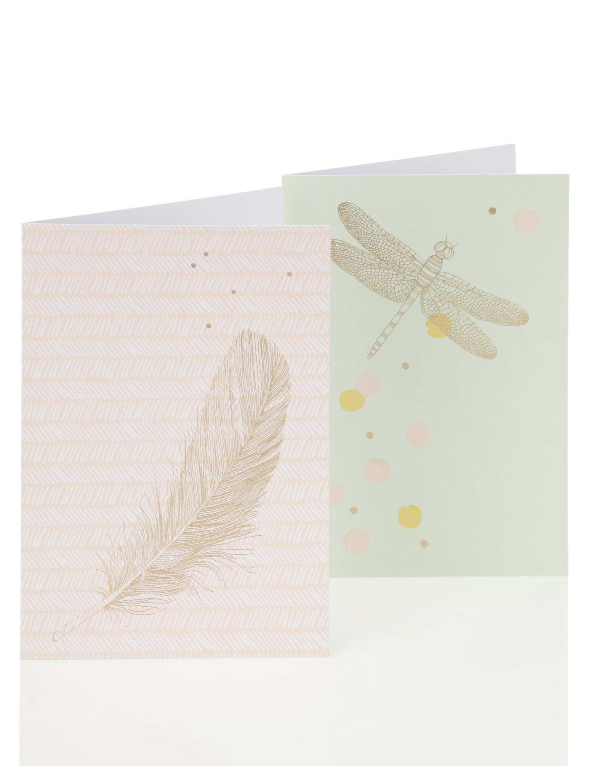 Elegant Illustrated Feather Note Cards (10) Image 1 of 2