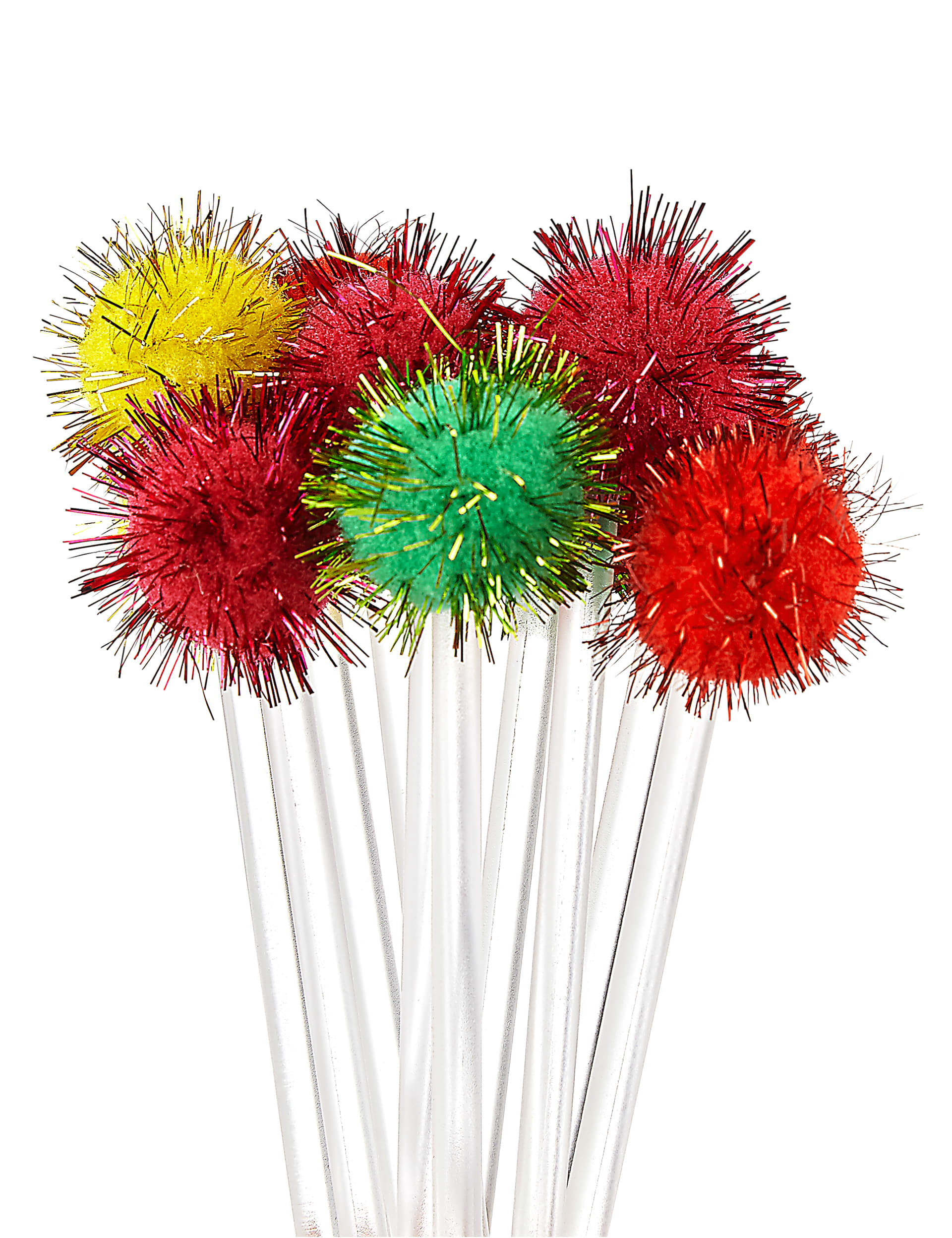 Let's Celebrate Pom-pom Drink Stirrers Image 2 of 3
