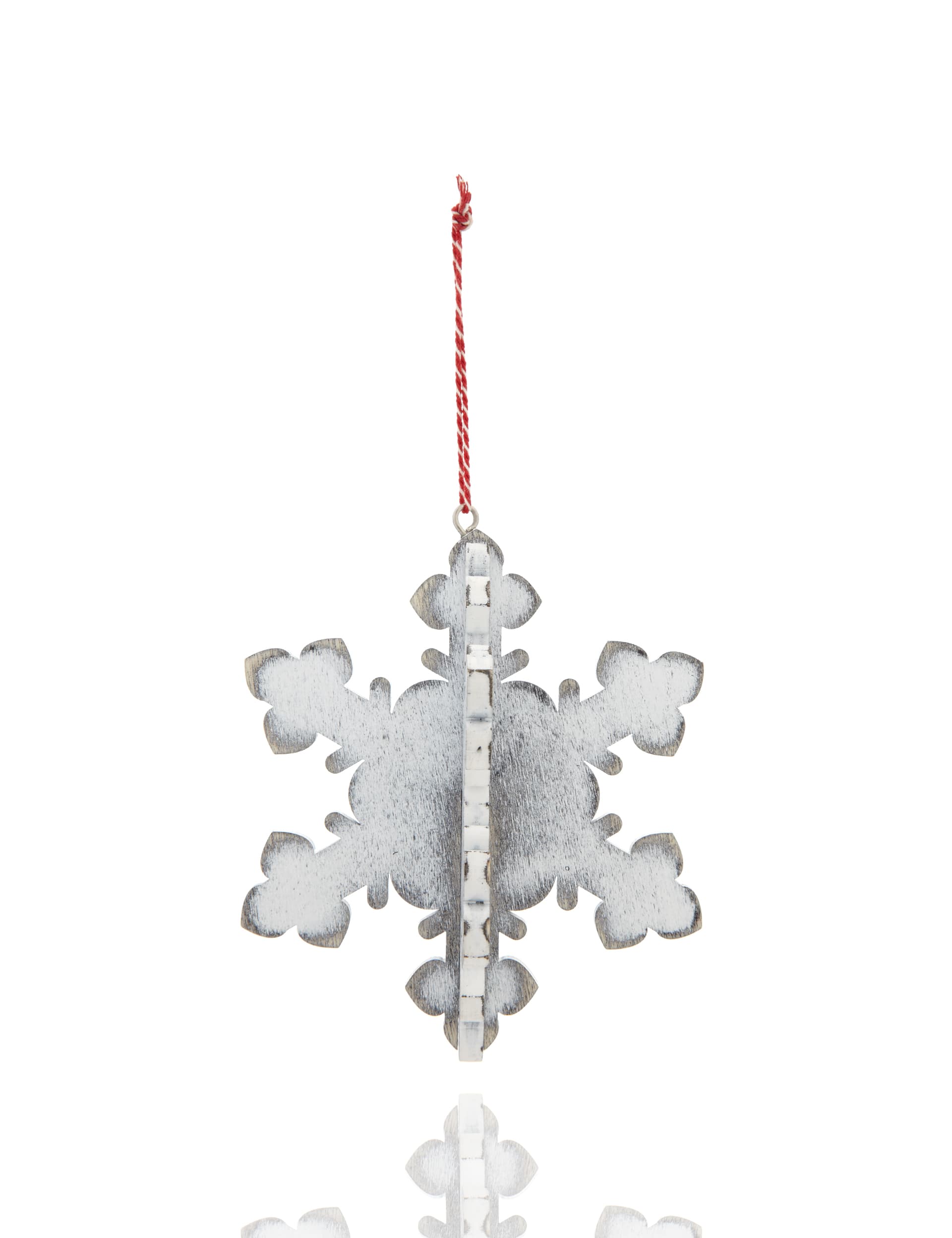 Wooden Snowflake Christmas Tree Decoration Image 1 of 2