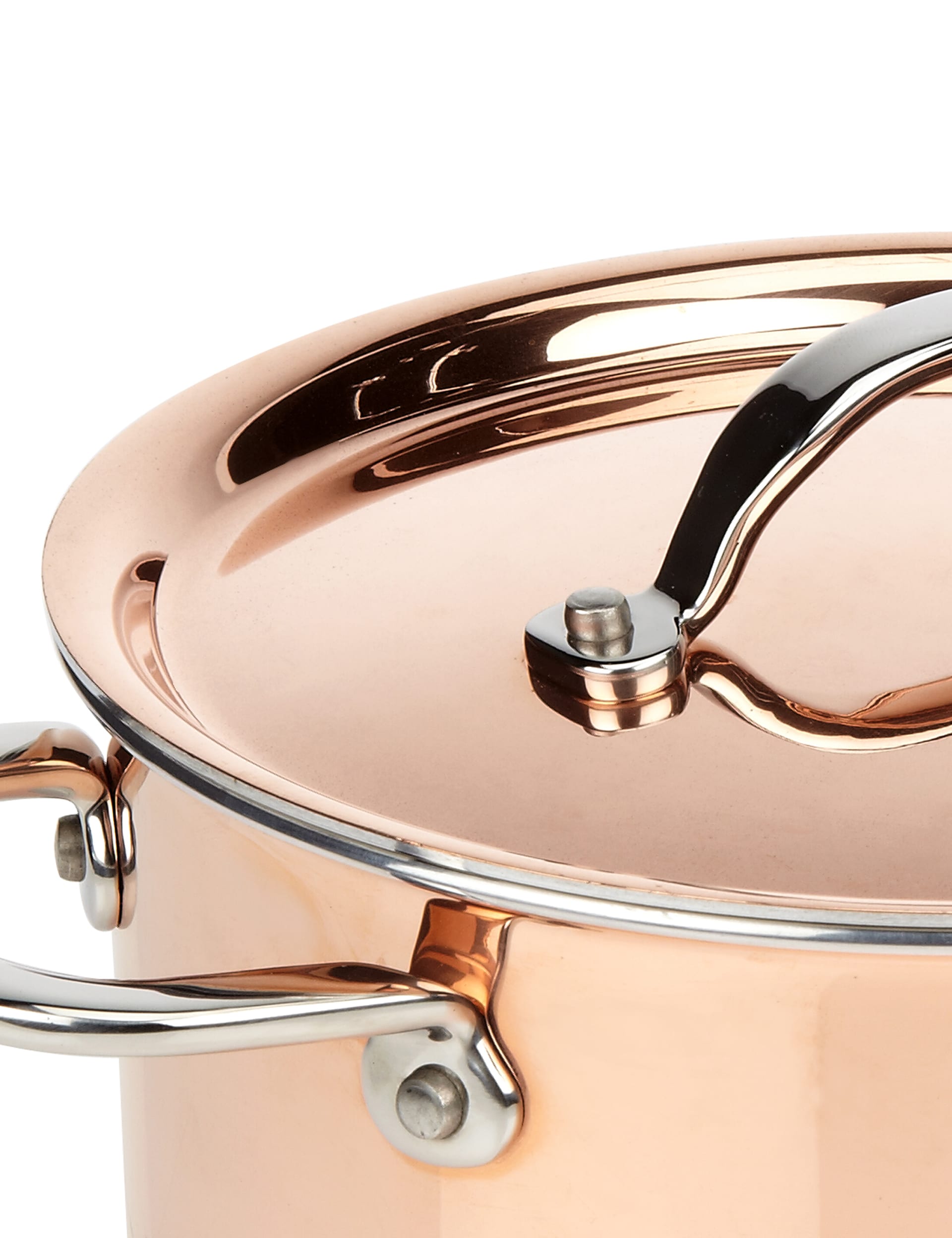 18cm Copper Tri-Ply Saucepan Image 2 of 3