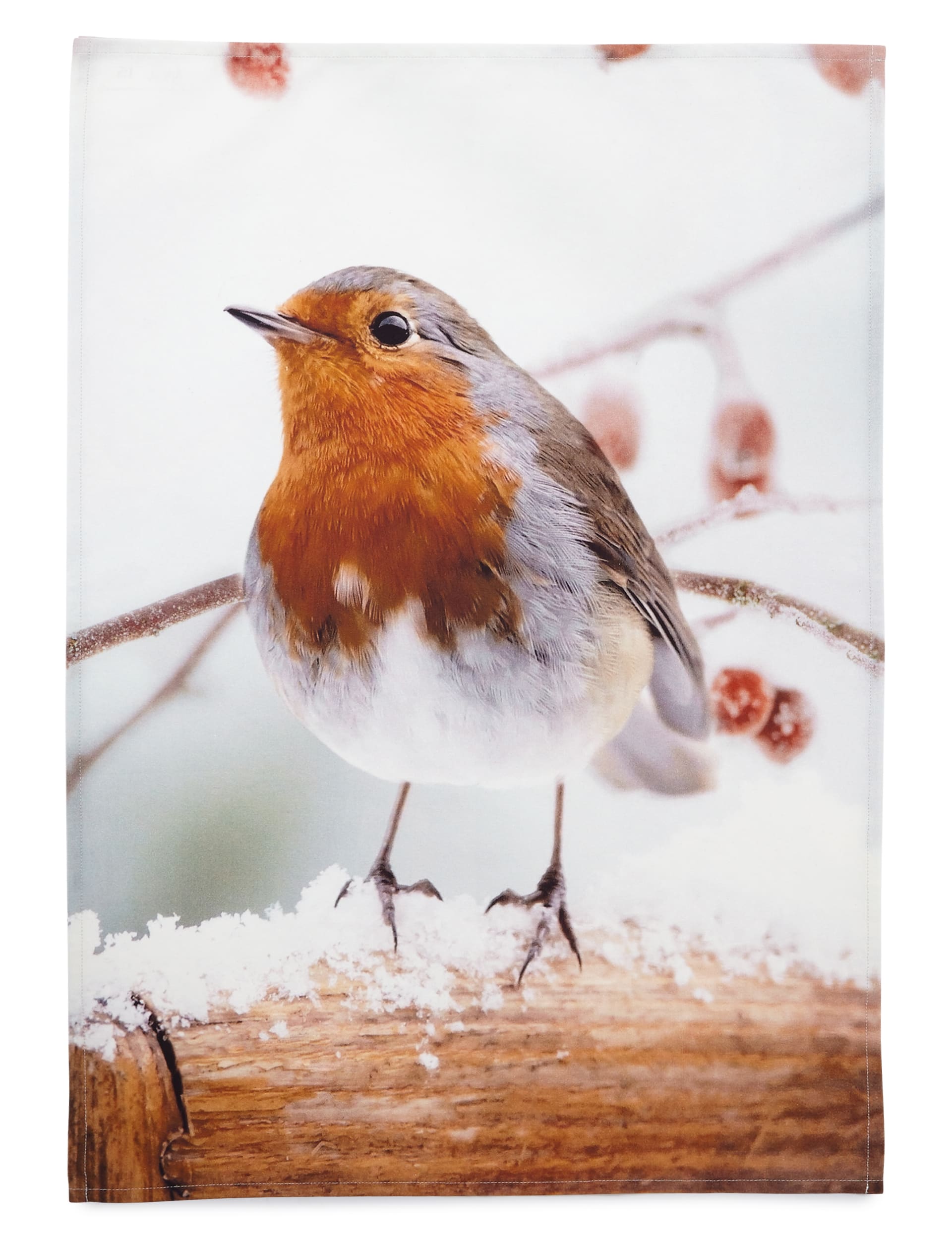Digital Robin Print Tea Towel Image 1 of 1
