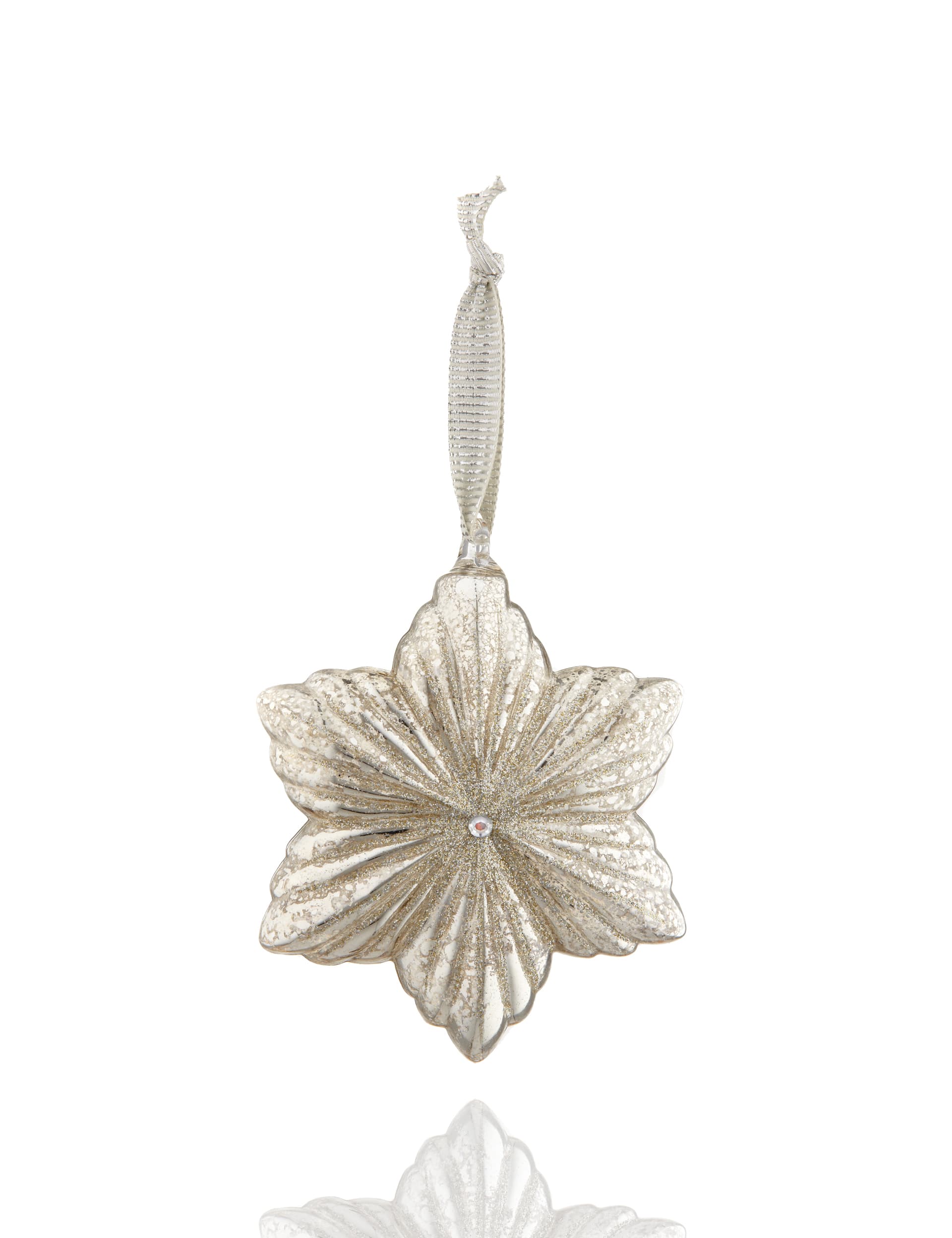 Silver Effect Star Christmas Decoration Image 1 of 1