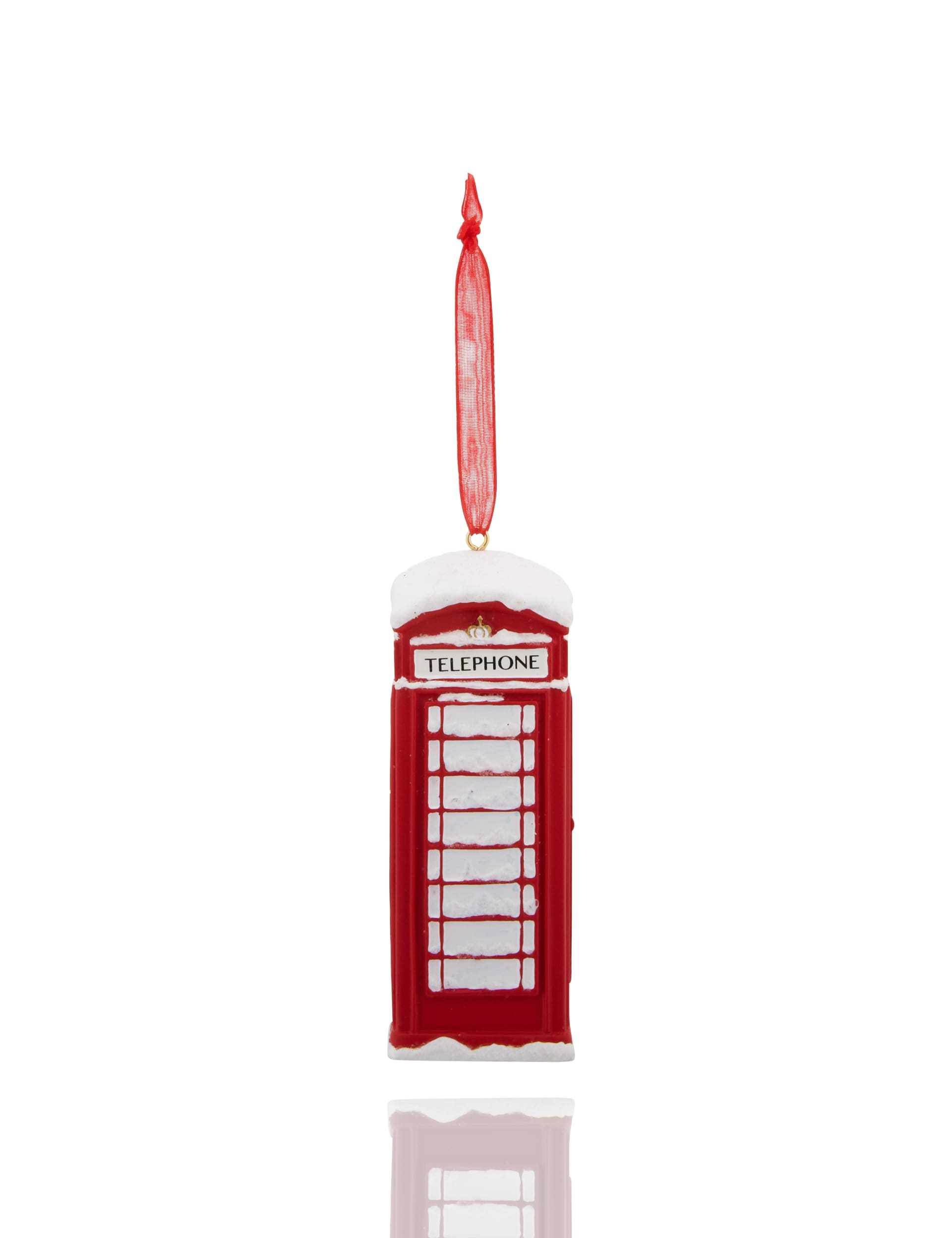 Red Snow Covered Phone-box Christmas Decoration Image 1 of 1