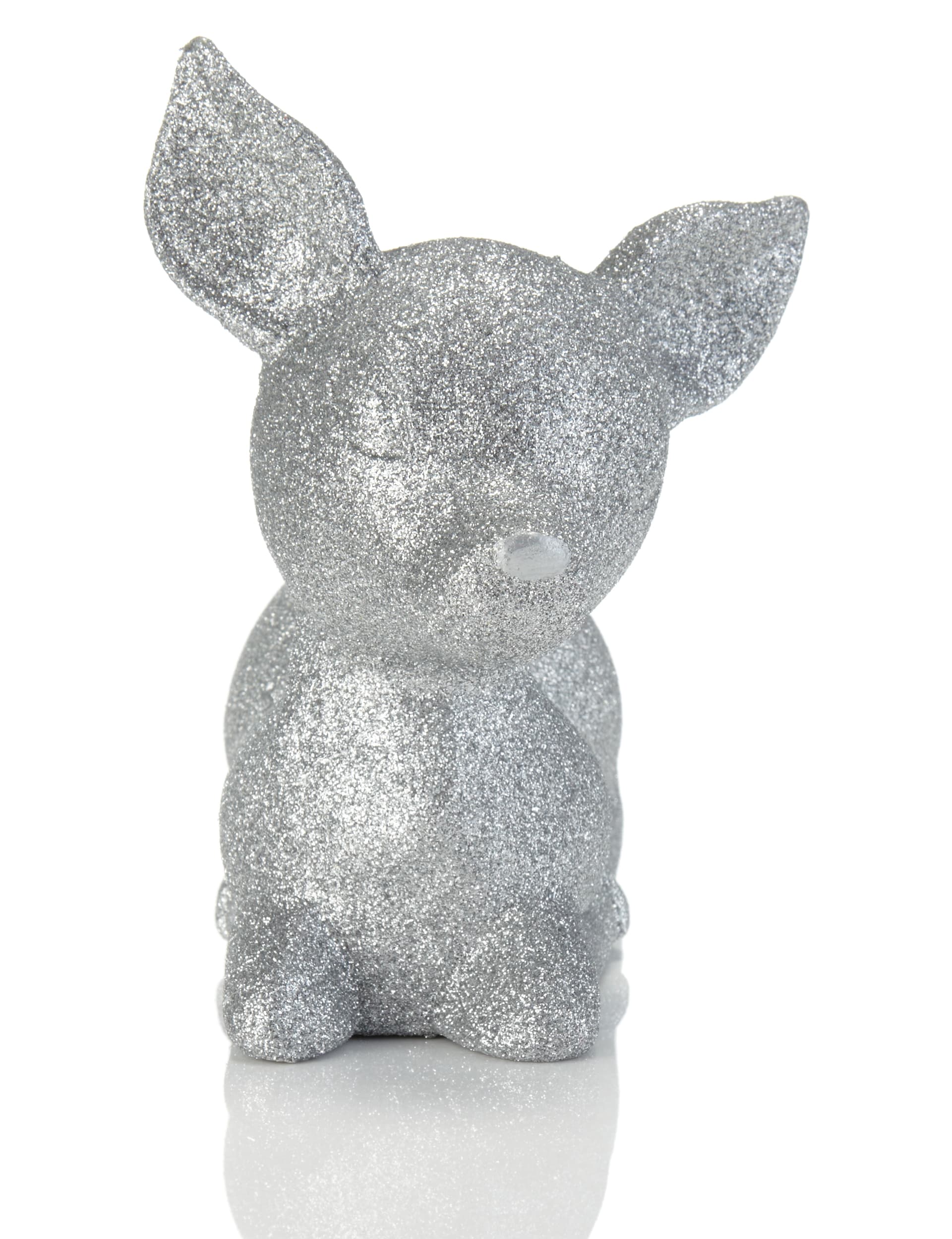 Silver Glitter Deer Christmas Decoration Image 1 of 2