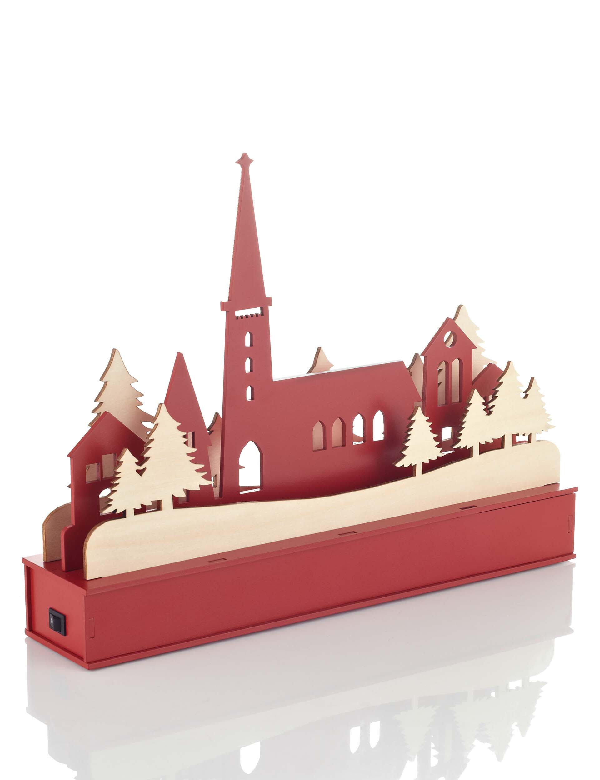 LED Light-up Plywood 3D Town Scene Battery Room Decoration Image 1 of 2