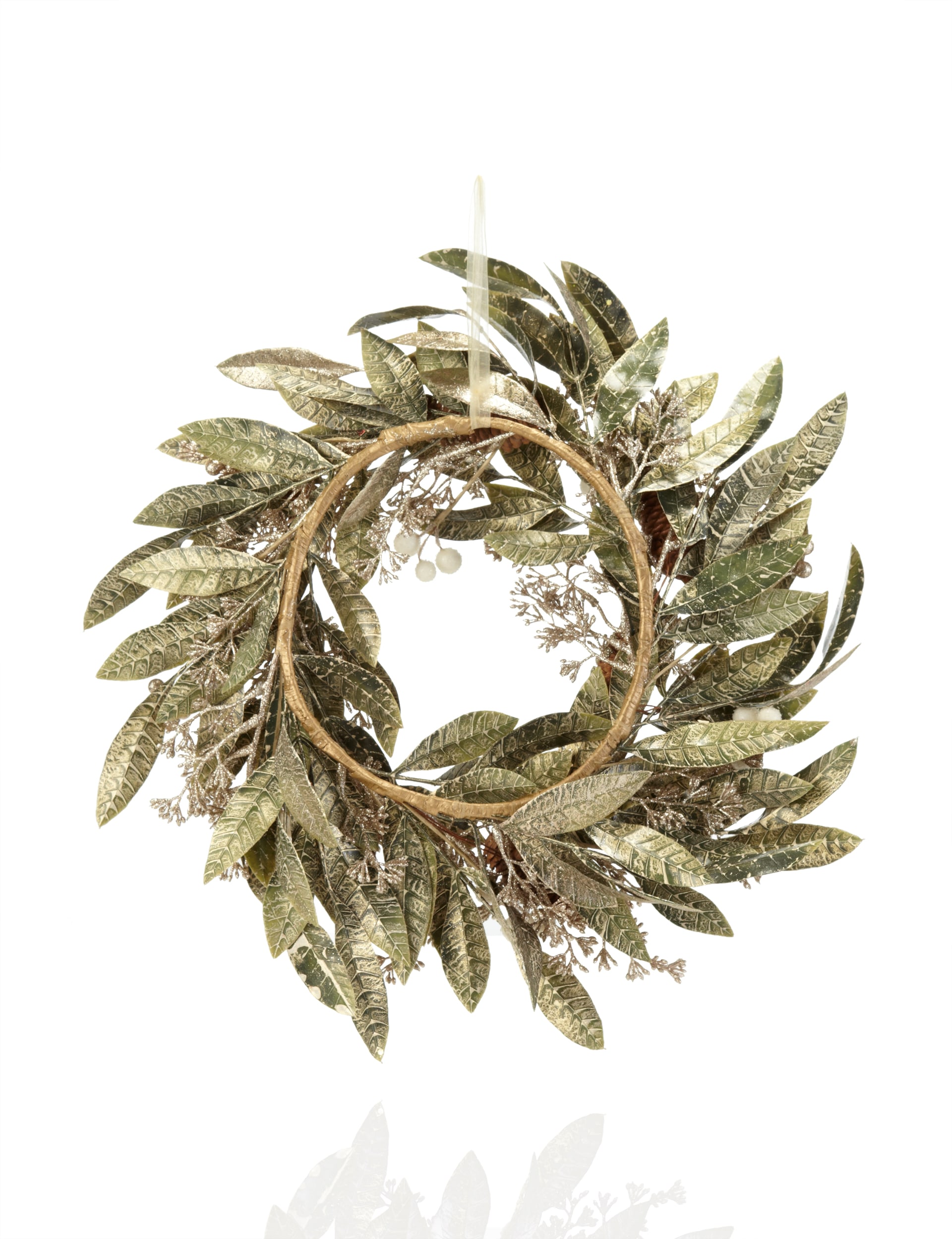 Metallic Berry Foliage Christmas Wreath Image 1 of 2