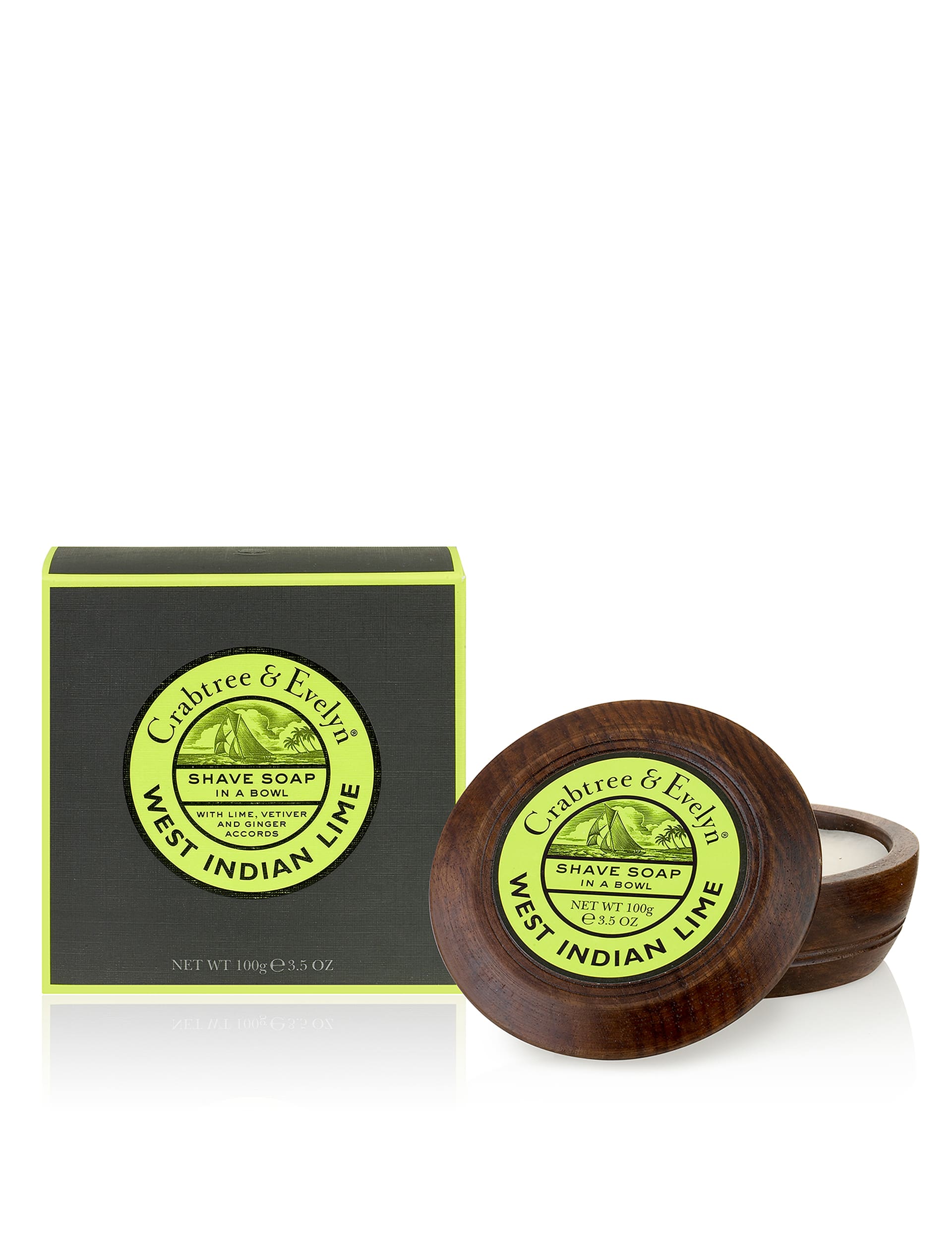 West Indian Lime Shave Soap in Bowl 100g Image 1 of 2