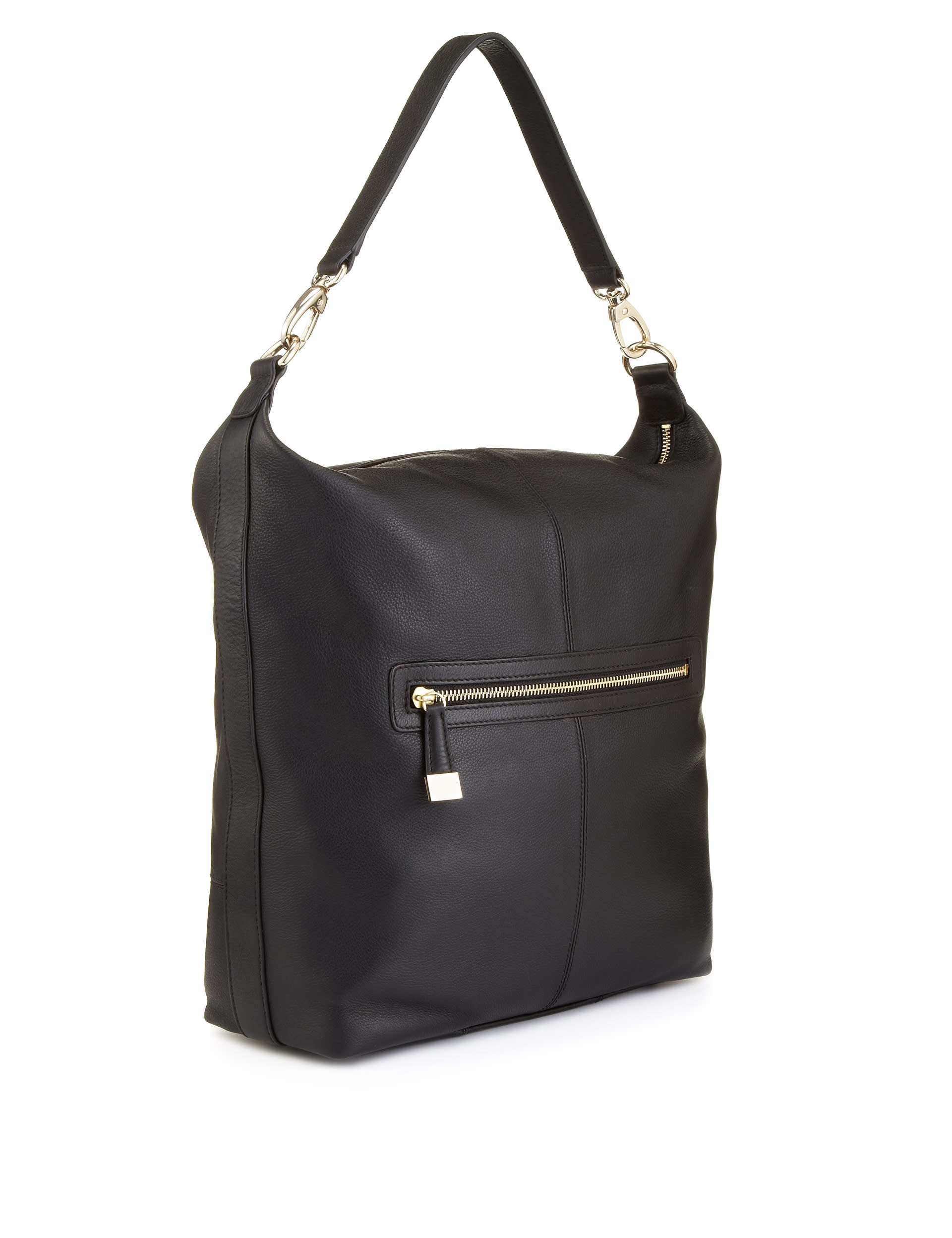 Pure Leather Front Zip Hobo Bag Image 2 of 6
