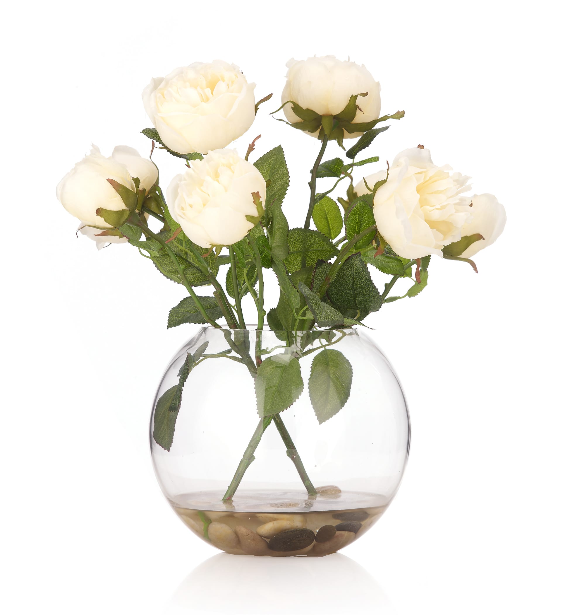 Artificial Roses in Fish Bowl Image 1 of 1