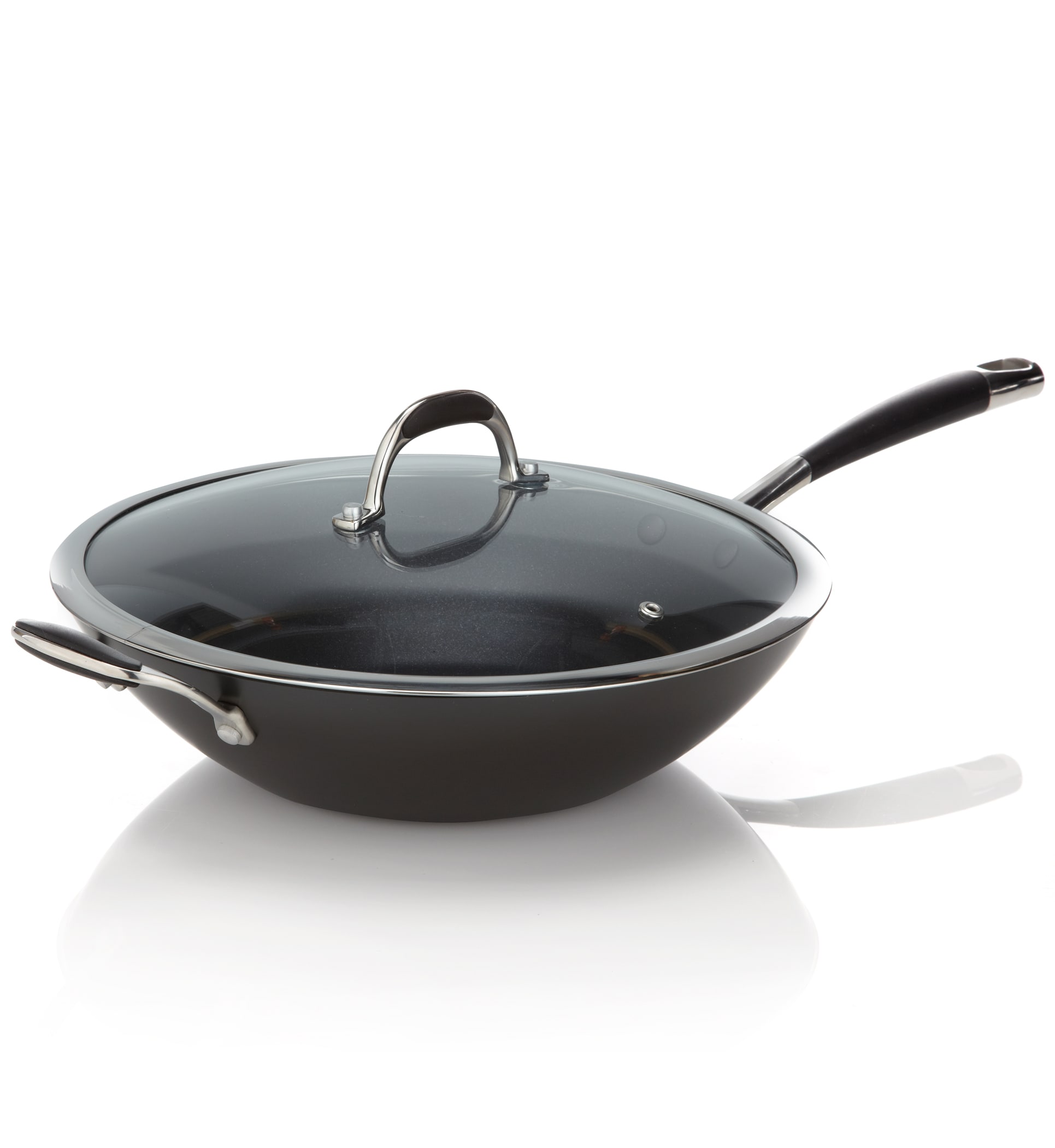 30cm Aluminium Wok with Lid Image 1 of 2