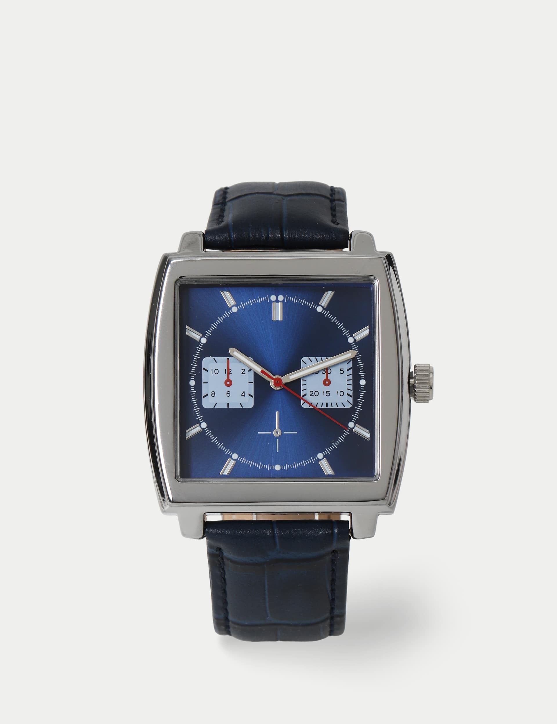Navy And Red Square Watch by M&S