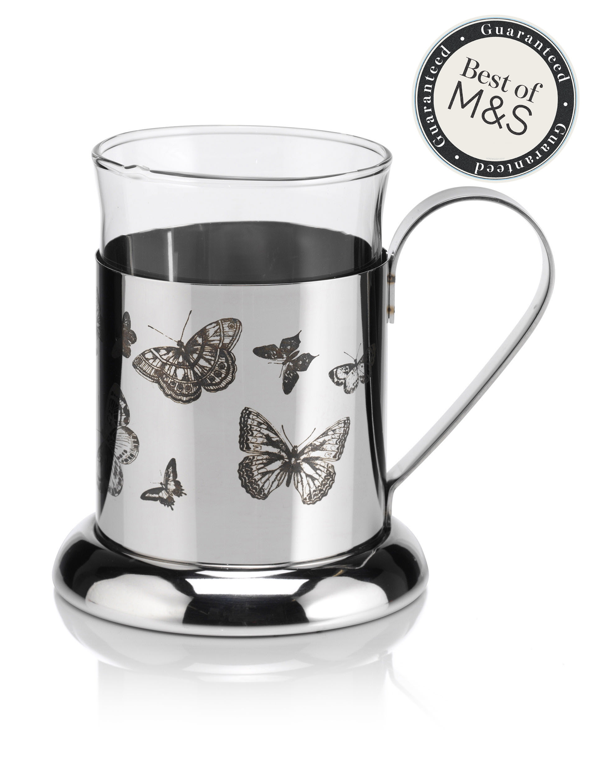 Stainless Steel Butterfly Etched Mug Image 1 of 2