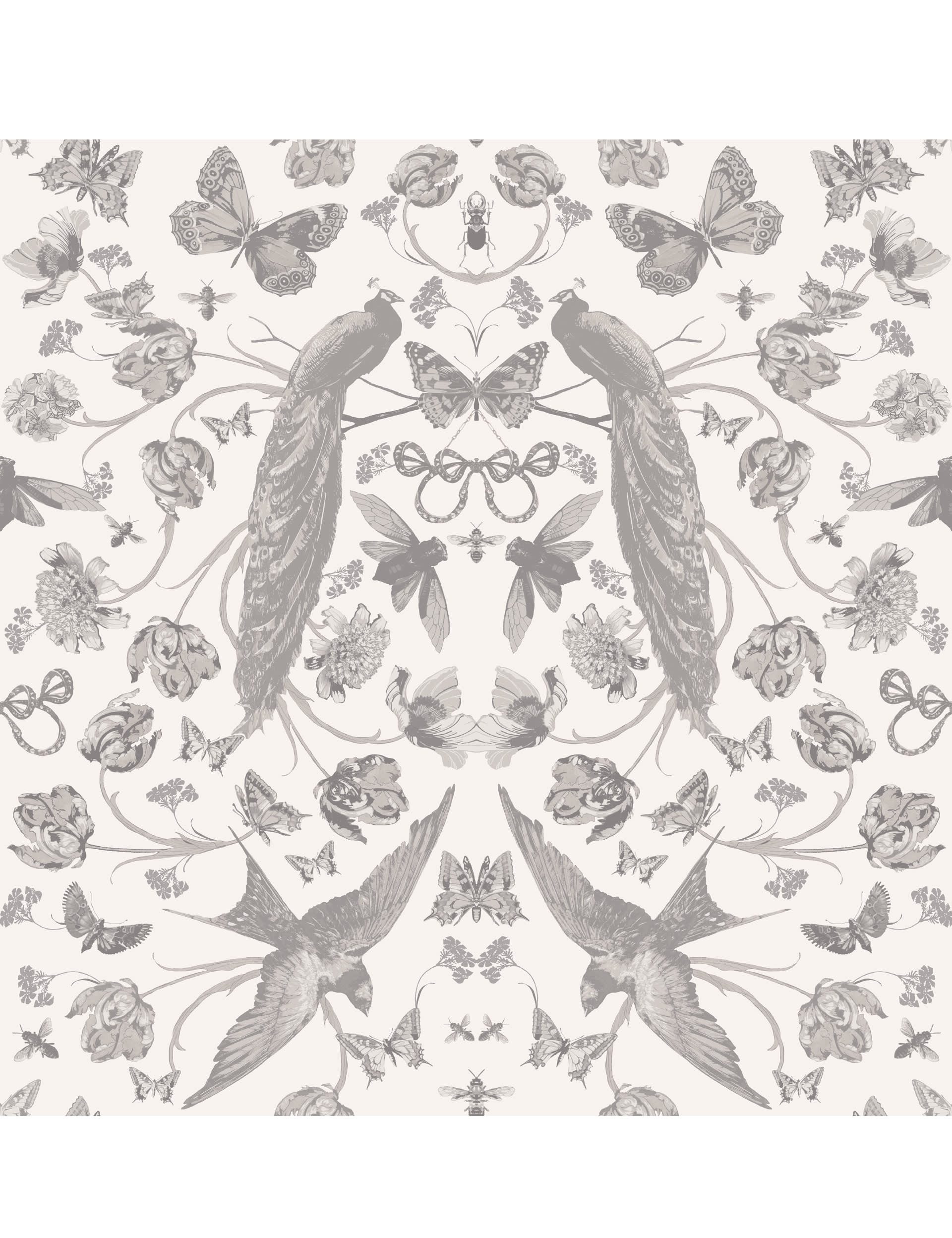Mirrored Peacock Wallpaper 10 Metre Roll Image 1 of 1