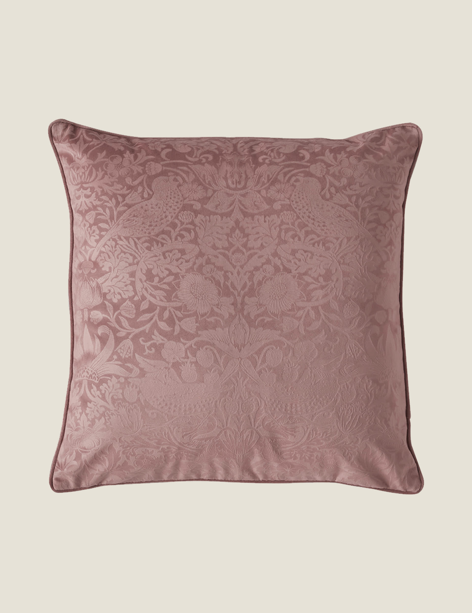 Velvet Strawberry Thief Cushion