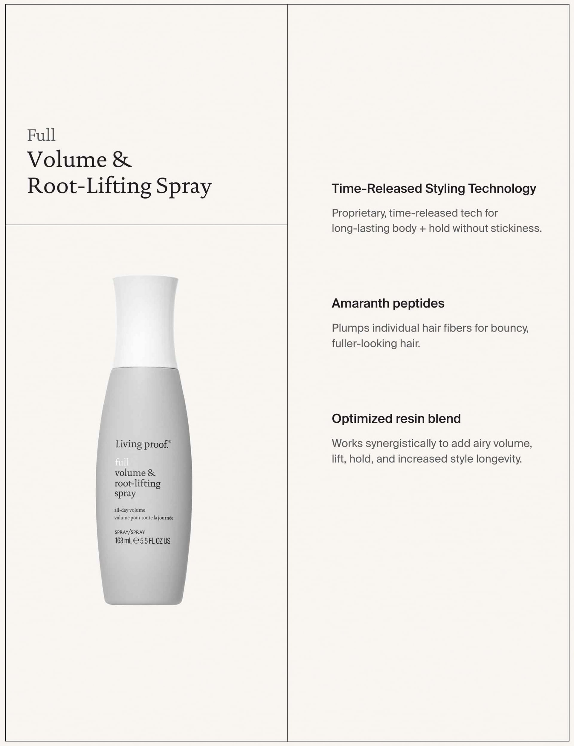 Hair Volumizing and Root-Lifting Spray 163ml with Heat Protection