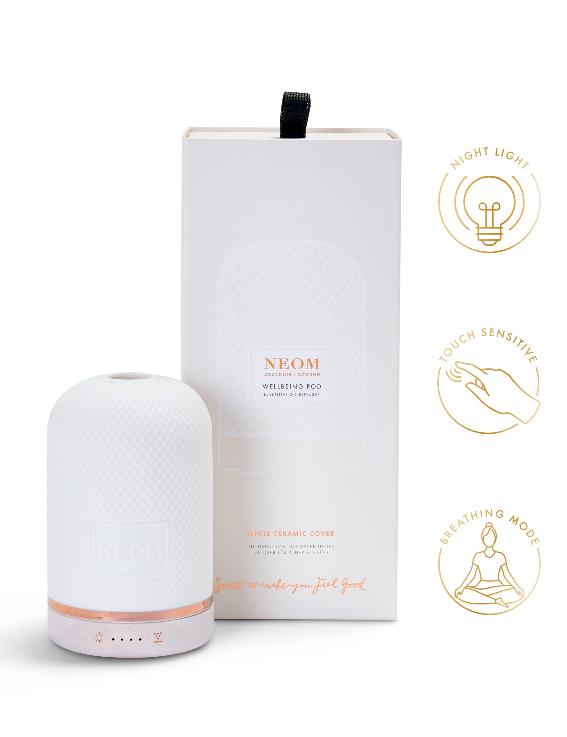 Home Fragrance Diffuser Pod with Ceramic Cover and Wood Base