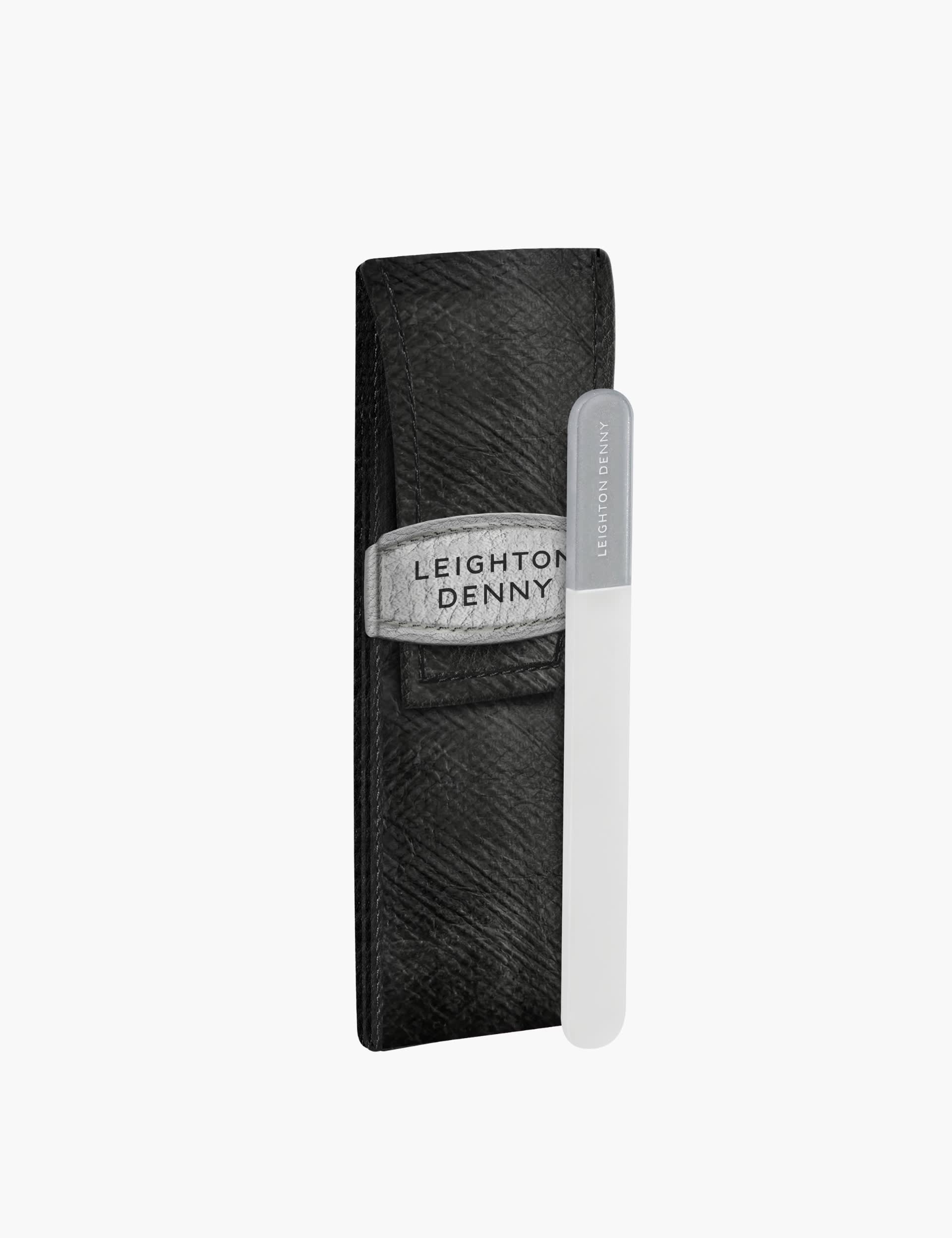 Leighton Denny Mini Travel Crystal Nail File with Case 90mm Nail Tool