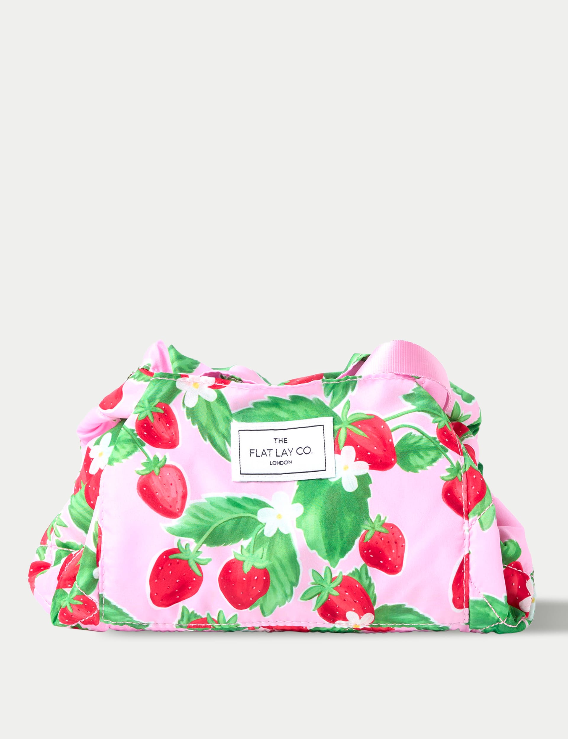 The Flat Lay Co. Drawstring Makeup Bag in Summer Strawberries